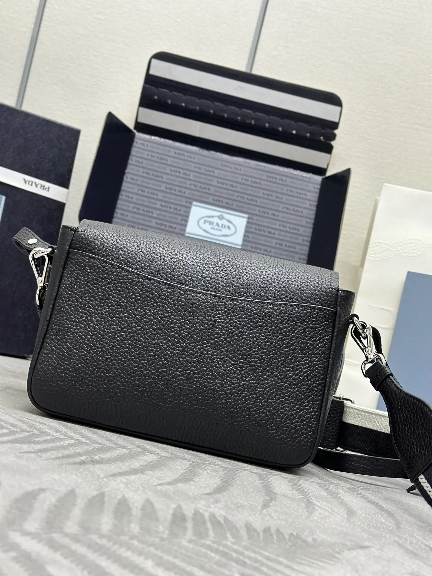 Prada Deerskin-Effect Leather Crossbody Bag D100016251 — view 3