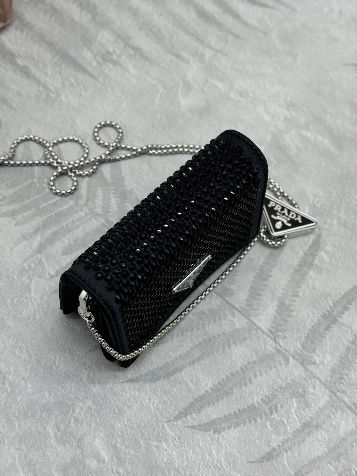 Crystal-Embellished Mini Bag with Detachable Chain D60016255 — view 3