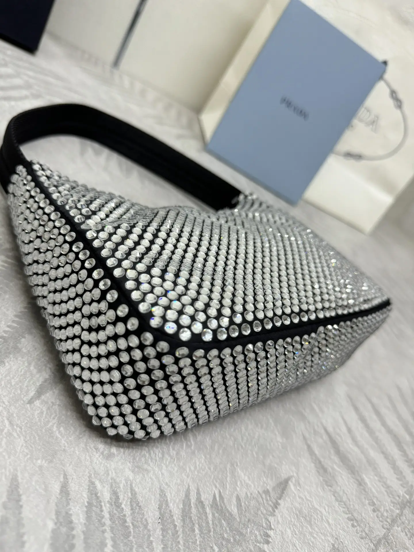 Prada Re-Edition 2000 Crystal-Embellished Hobo Bag D58016257 — view 7