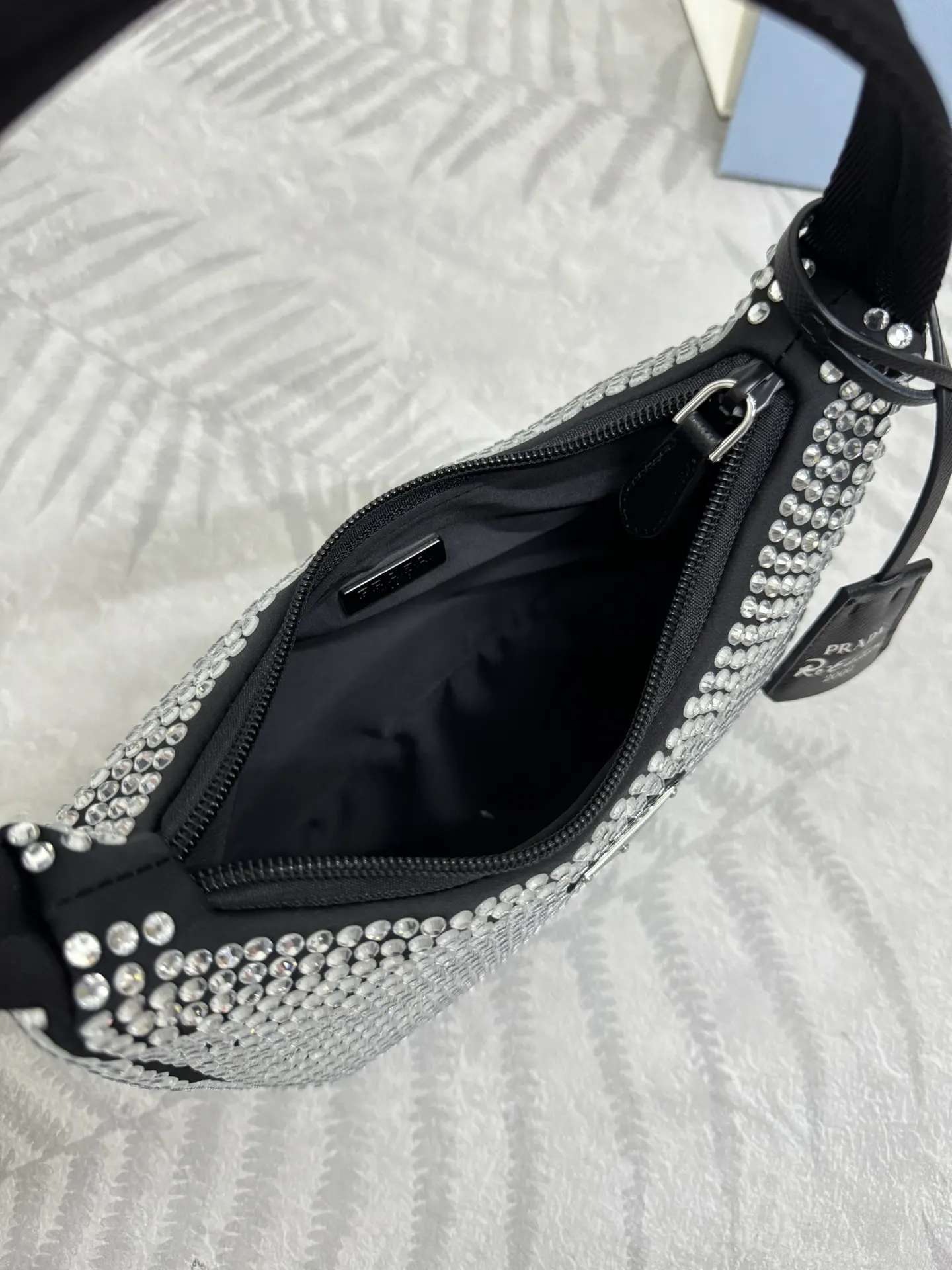 Prada Re-Edition 2000 Crystal-Embellished Hobo Bag D58016257 — view 8