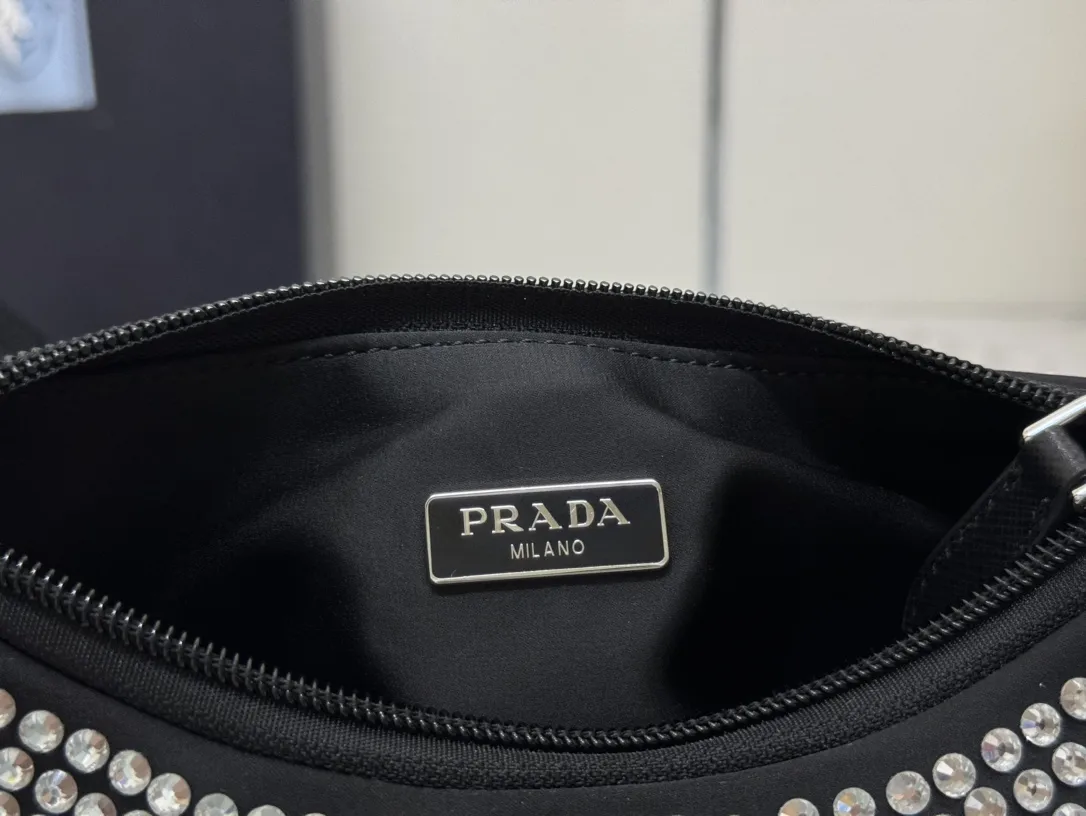 Prada Re-Edition 2000 Crystal-Embellished Hobo Bag D58016257 — view 9