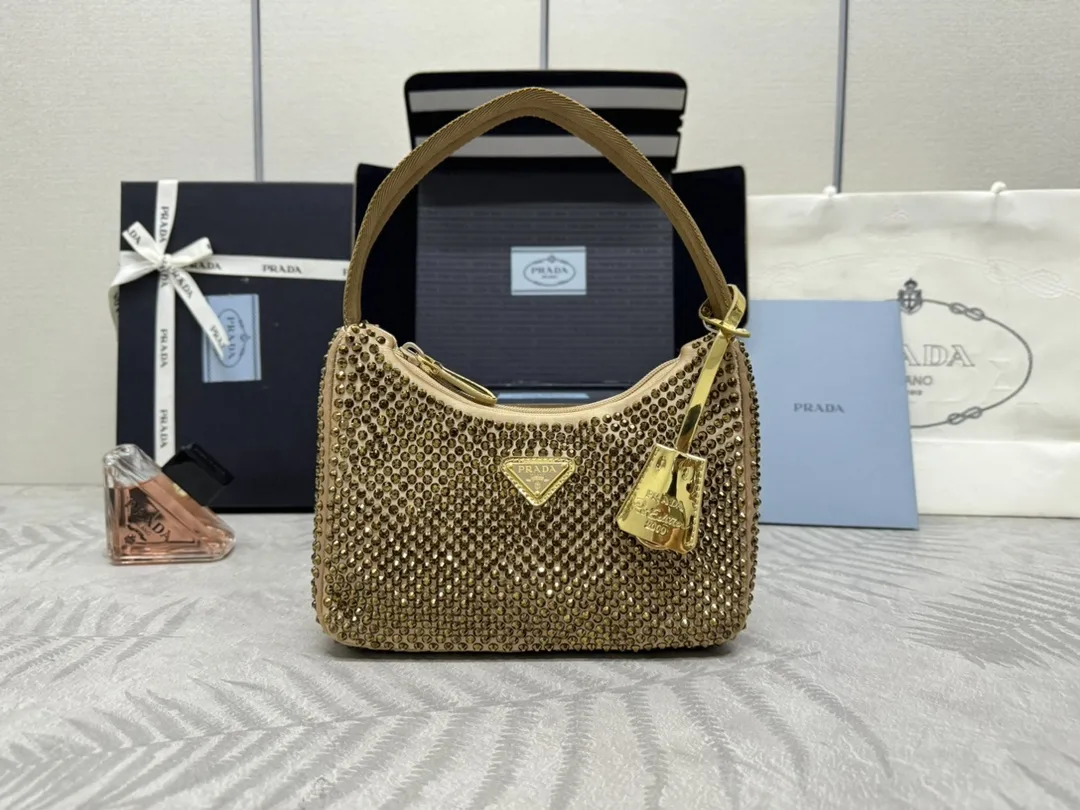 Prada Crystal-Embellished Re-Edition 2000 Hobo Bag D68016258