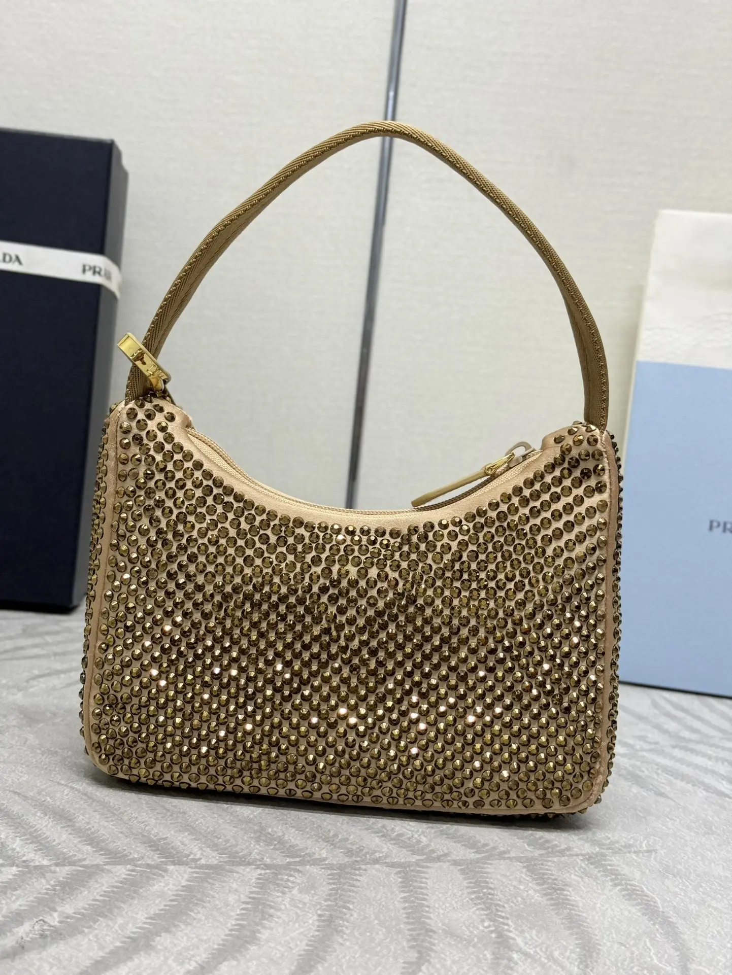 Prada Crystal-Embellished Re-Edition 2000 Hobo Bag D68016258 — view 3