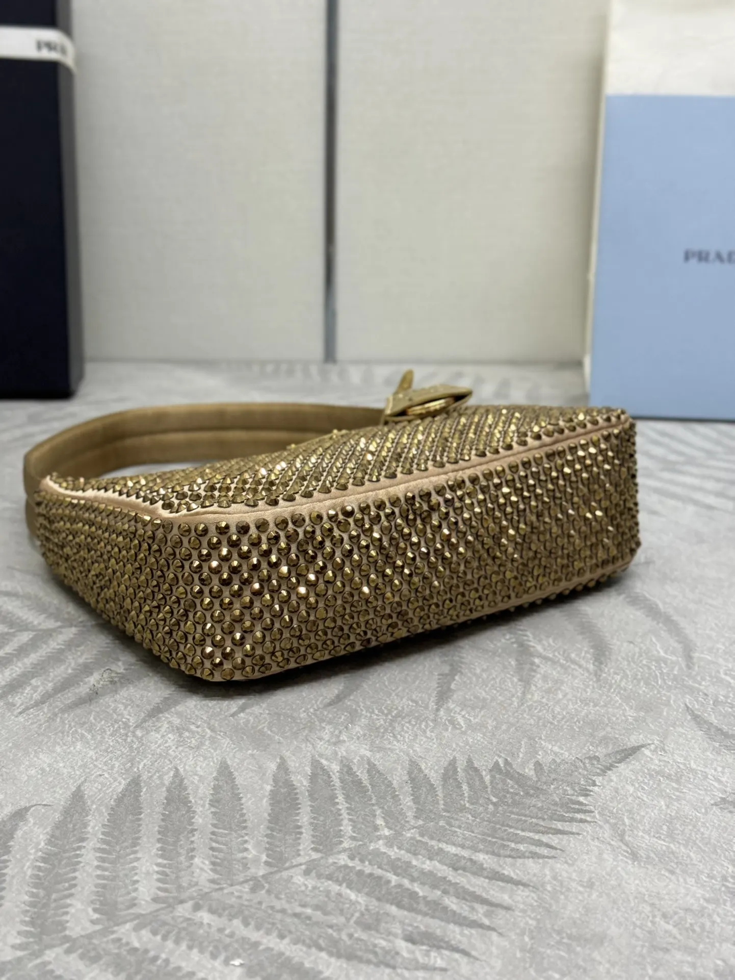 Prada Crystal-Embellished Re-Edition 2000 Hobo Bag D68016258 — view 4