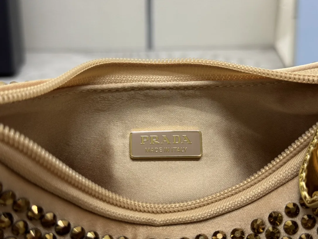 Prada Crystal-Embellished Re-Edition 2000 Hobo Bag D68016258 — view 9