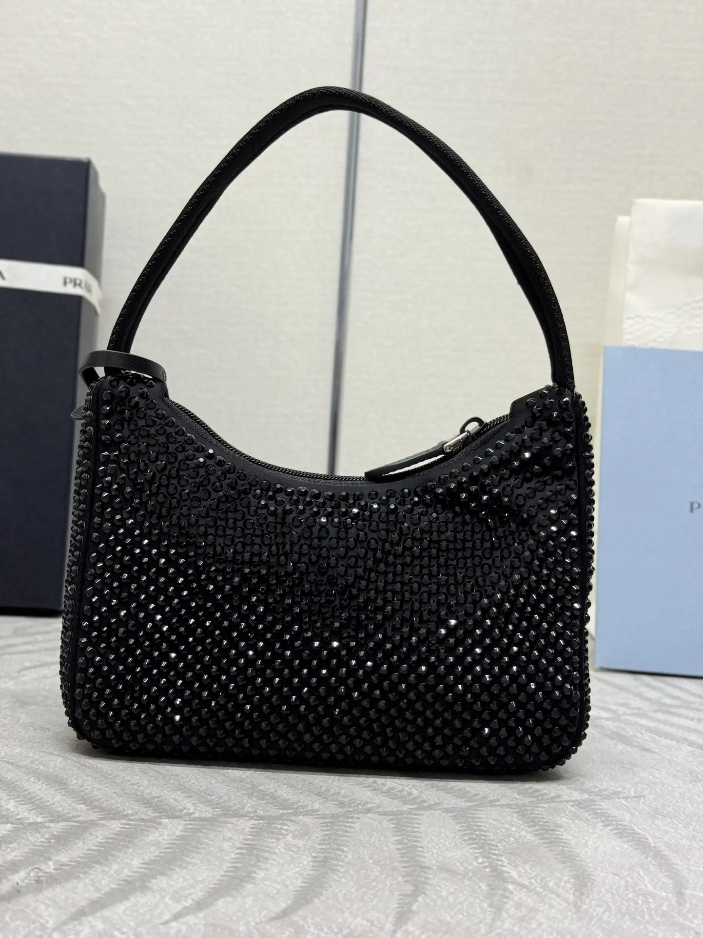 Prada Re-Edition 2000 Crystal-Embellished Hobo Bag D58016259 — view 4