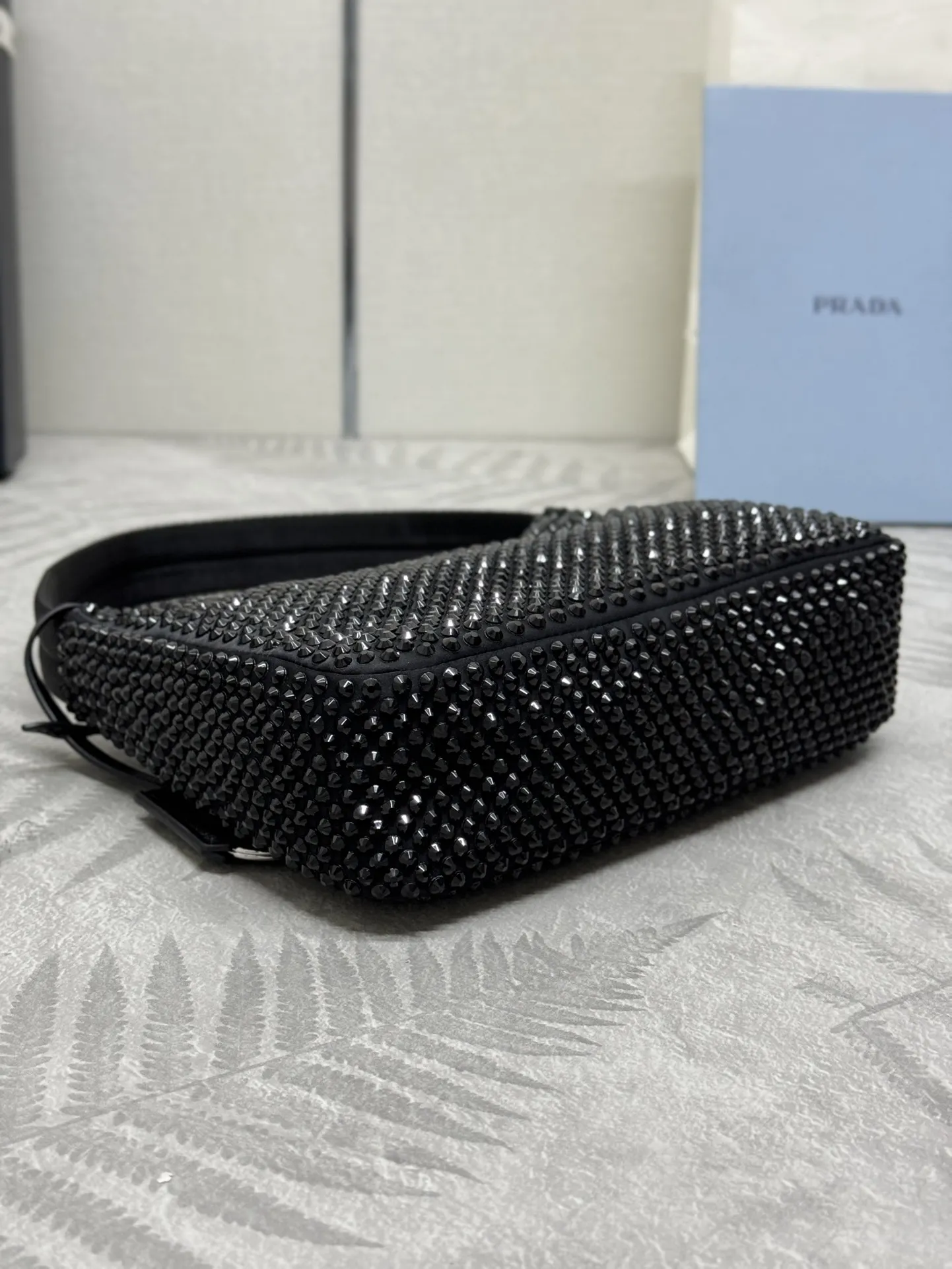 Prada Re-Edition 2000 Crystal-Embellished Hobo Bag D58016259 — view 5