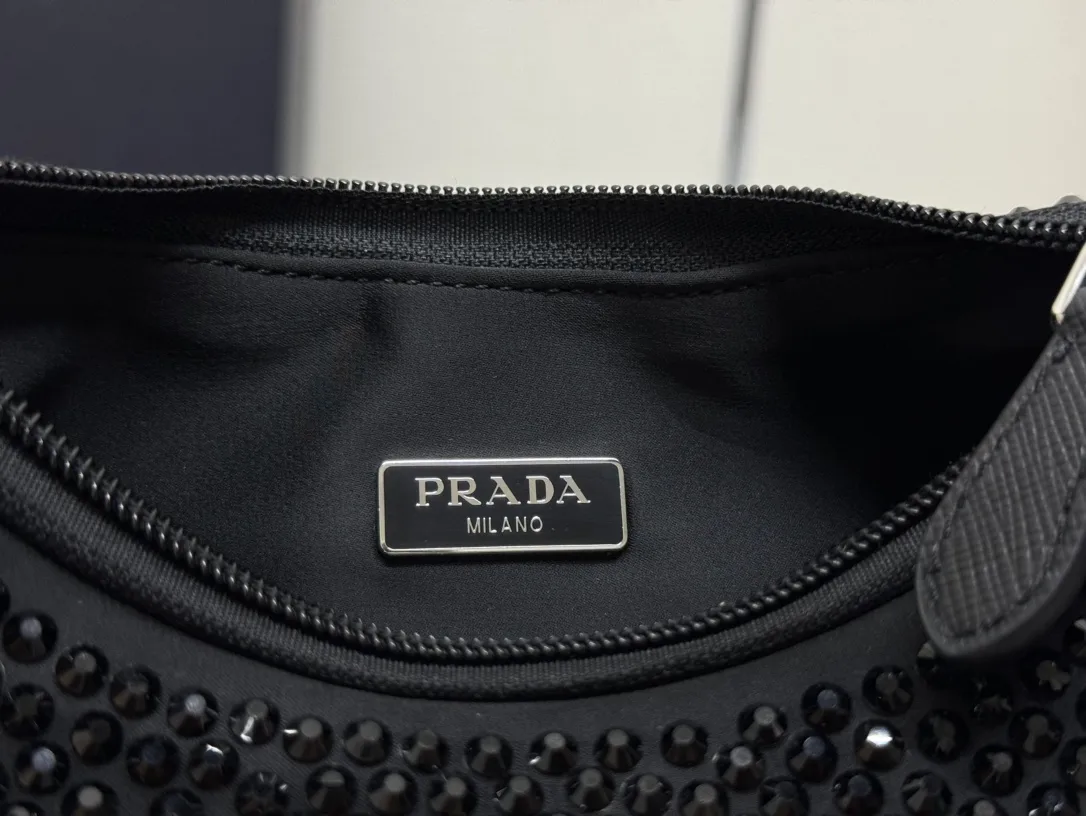 Prada Re-Edition 2000 Crystal-Embellished Hobo Bag D58016259 — view 8