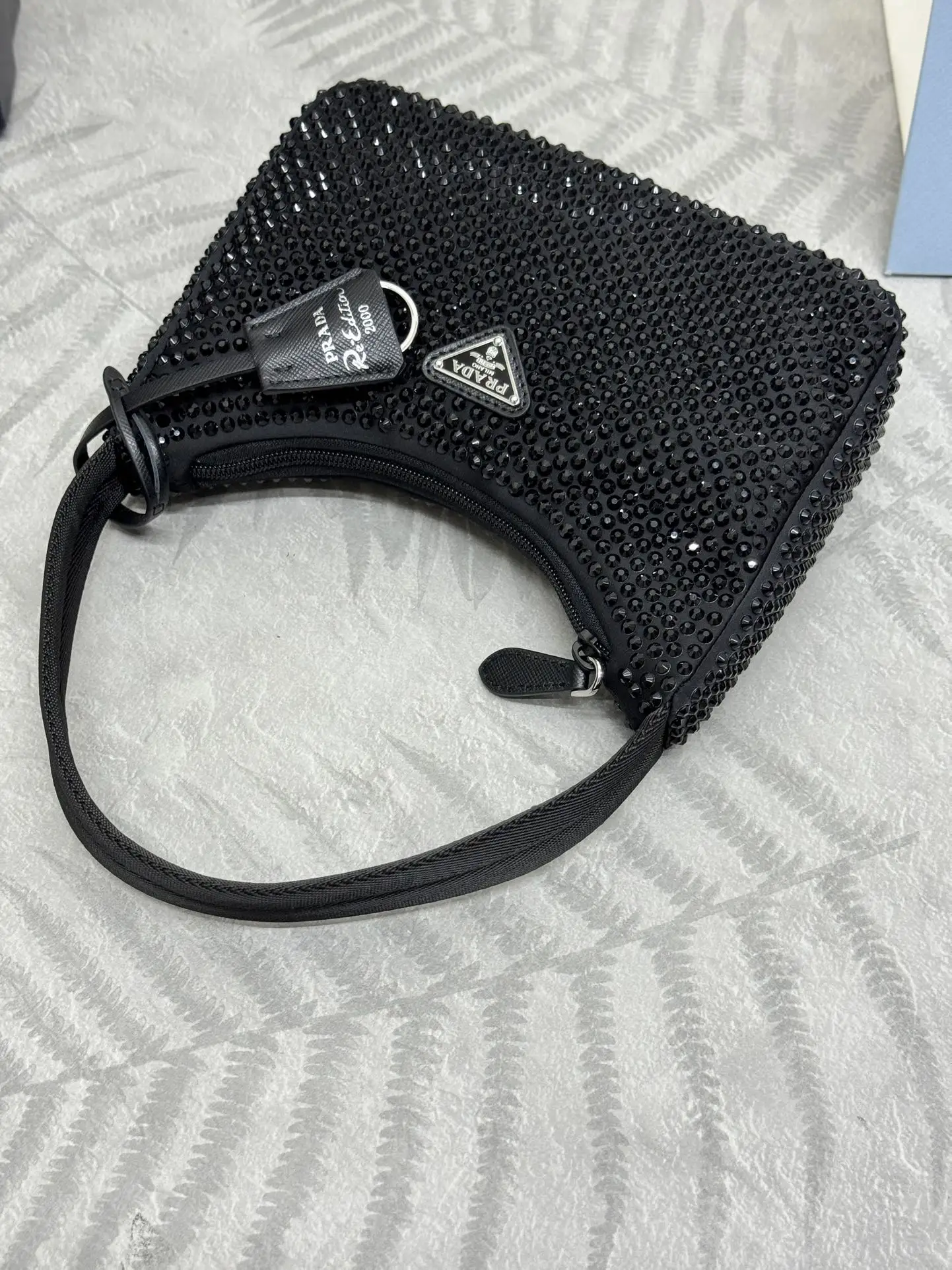 Prada Re-Edition 2000 Crystal-Embellished Hobo Bag D58016259 — view 9