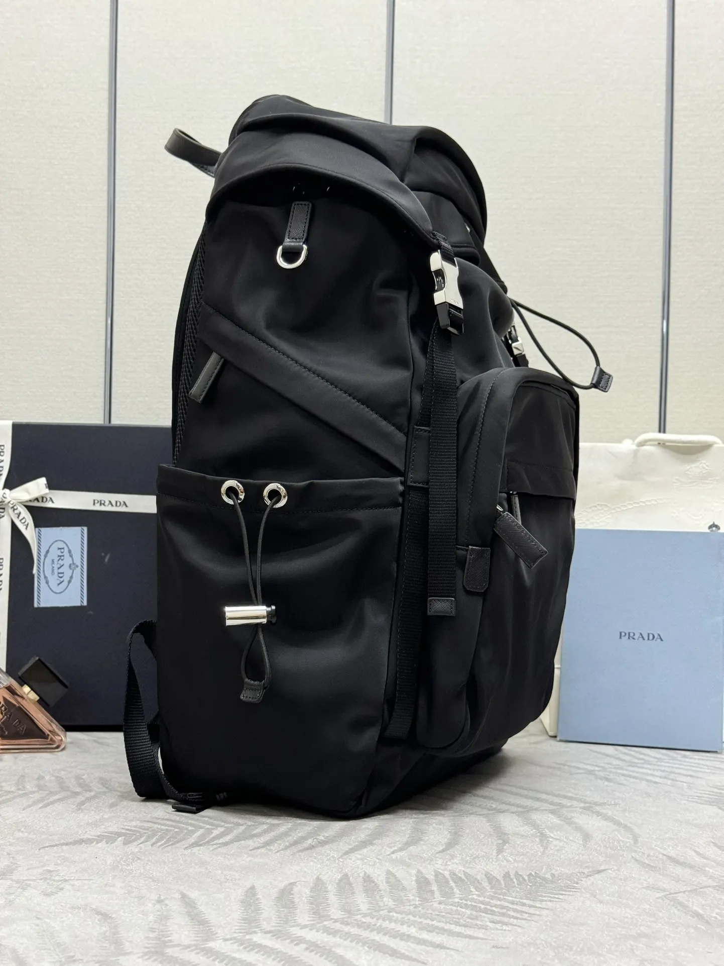 Re-Nylon and Saffiano Leather Backpack D103016262 — view 2