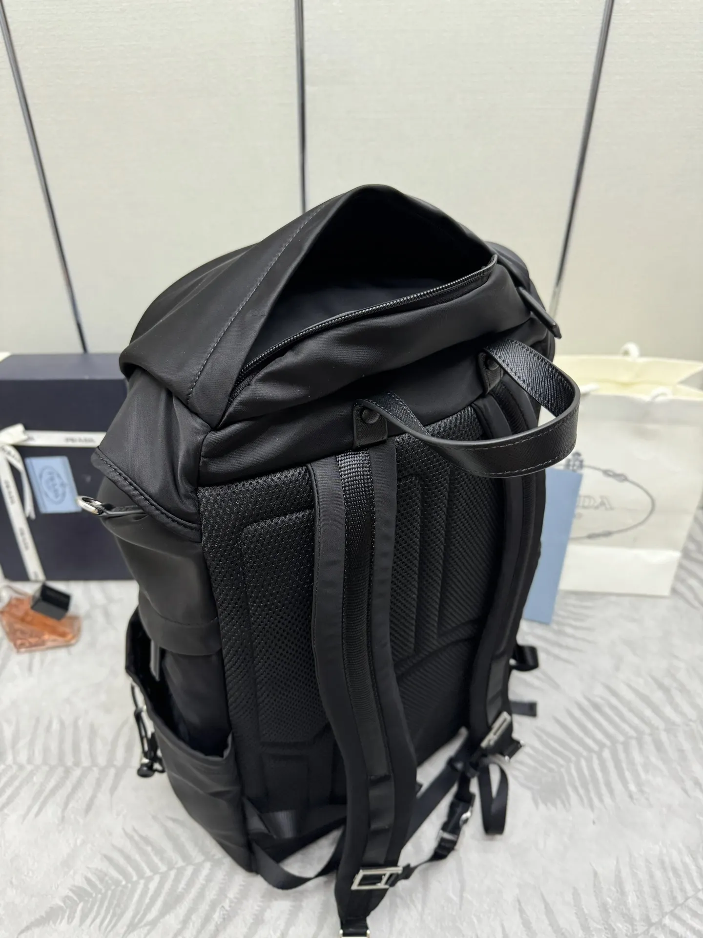 Re-Nylon and Saffiano Leather Backpack D103016262 — view 4