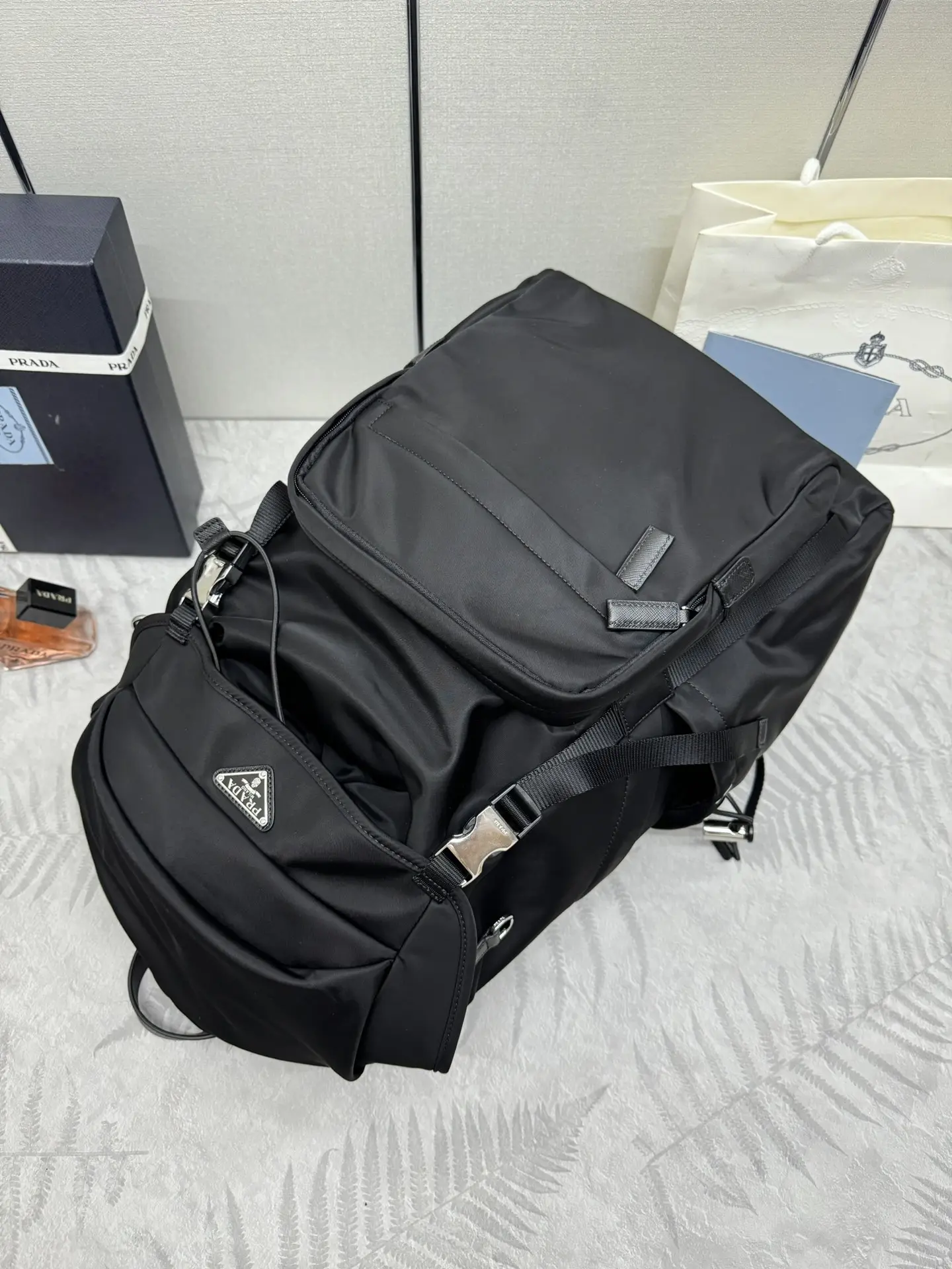 Re-Nylon and Saffiano Leather Backpack D103016262 — view 6