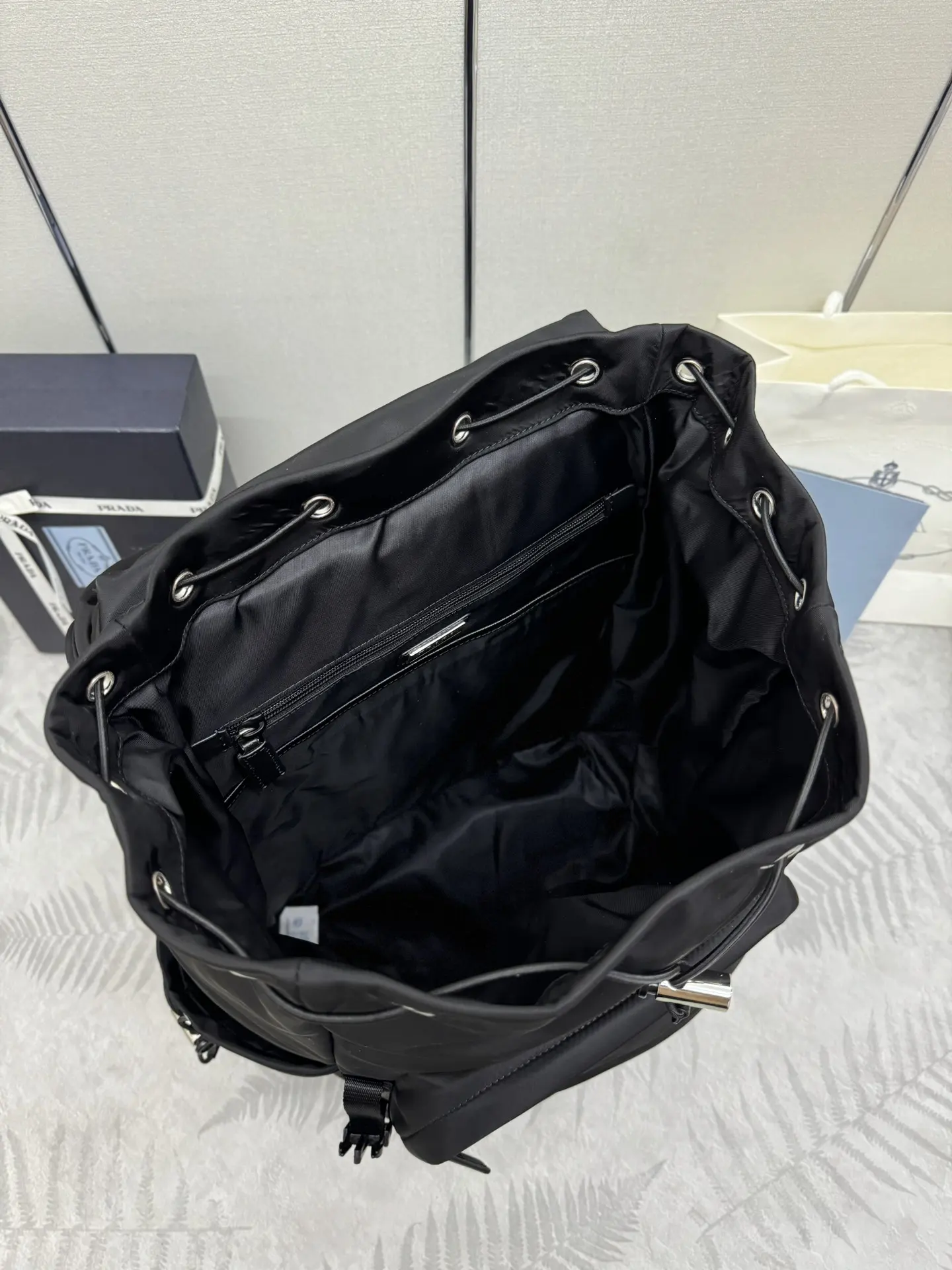 Re-Nylon and Saffiano Leather Backpack D103016262 — view 8