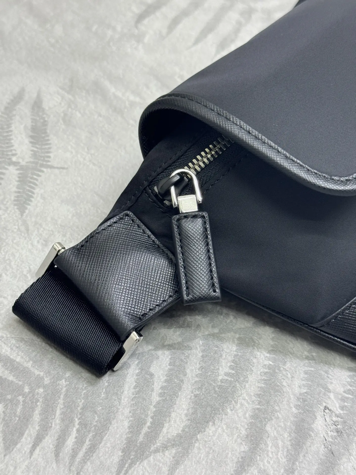 Nylon and Leather Belt Bag 2VH176 D68016263 — view 4