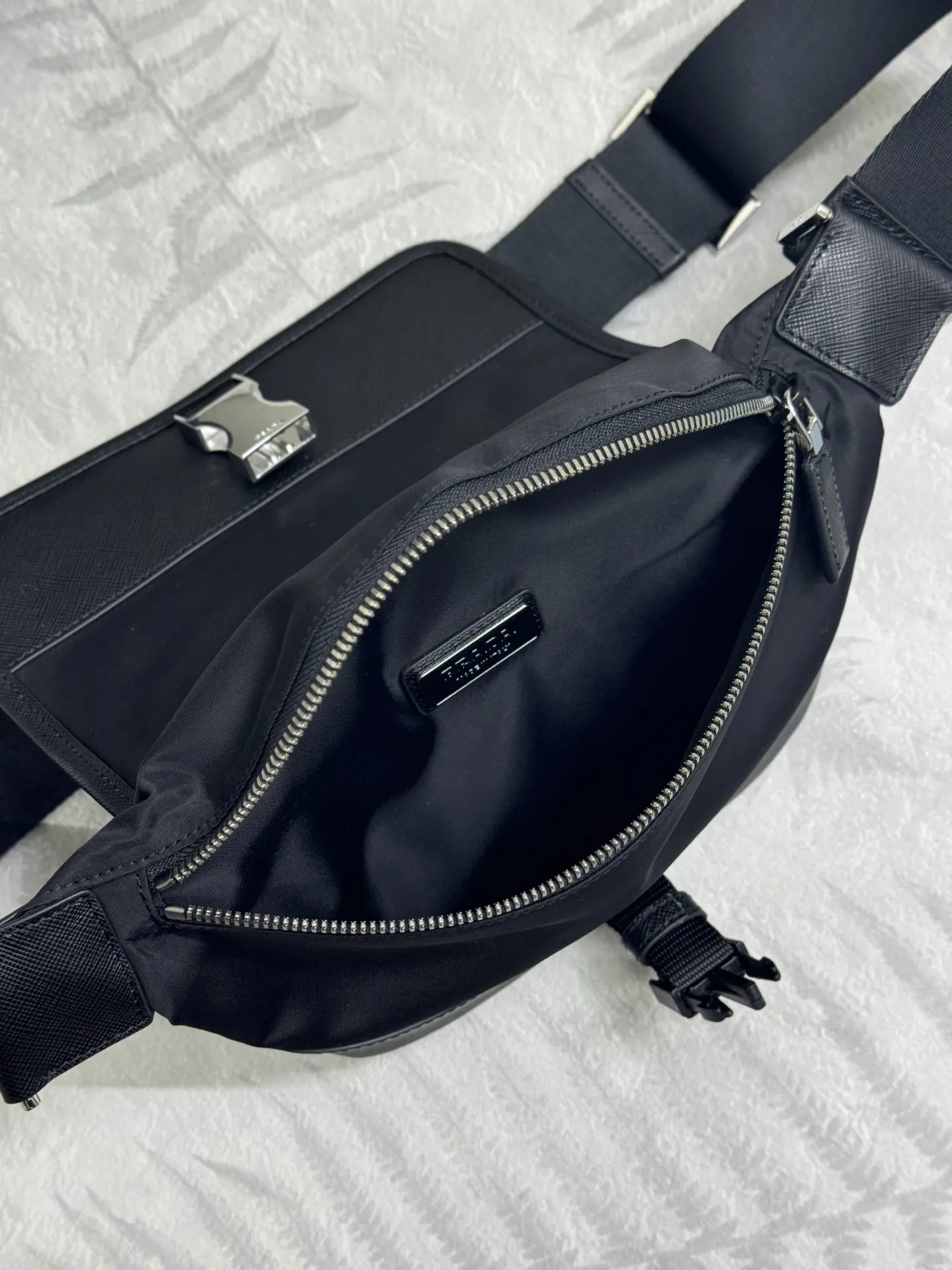 Nylon and Leather Belt Bag 2VH176 D68016263 — view 8