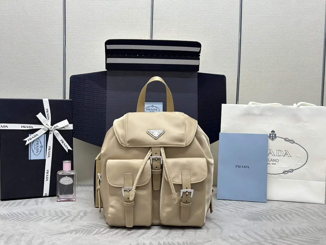Re-Nylon Small Backpack with Silver Hardware D73016266