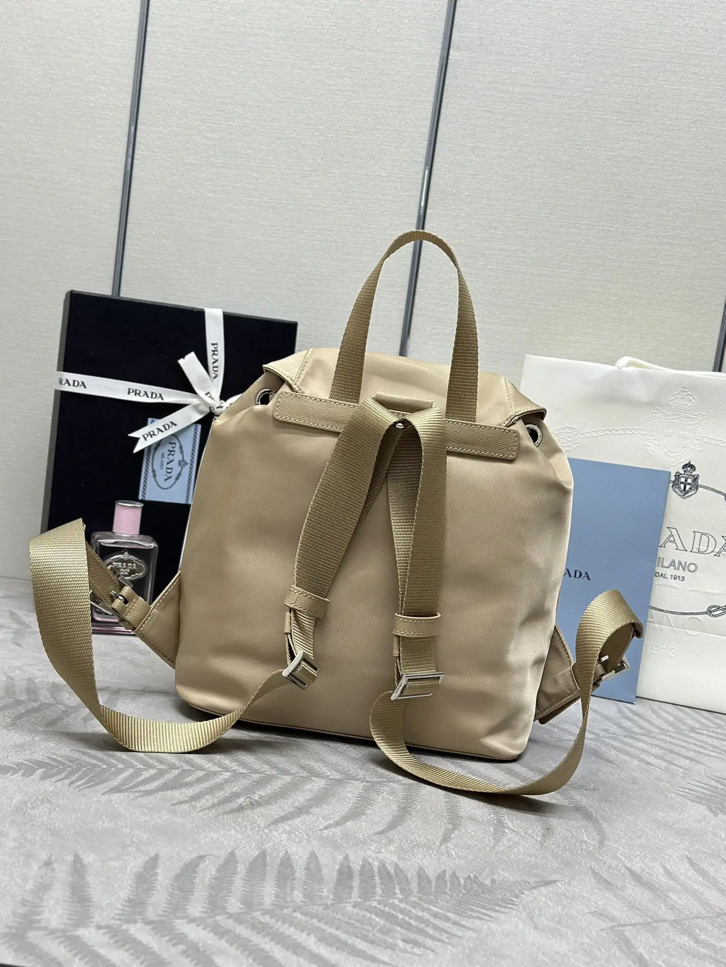 Re-Nylon Small Backpack with Silver Hardware D73016266 — view 2