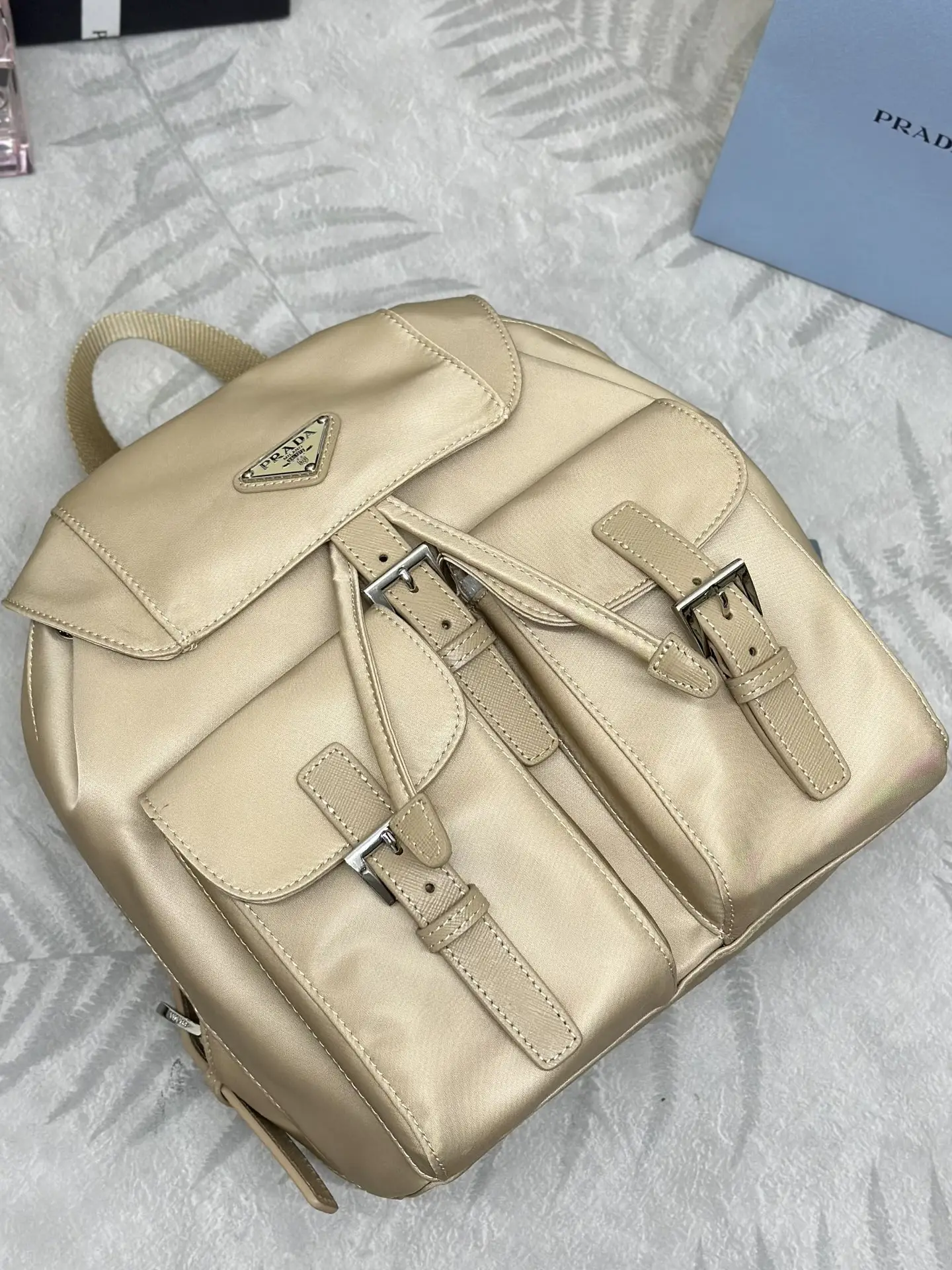 Re-Nylon Small Backpack with Silver Hardware D73016266 — view 4