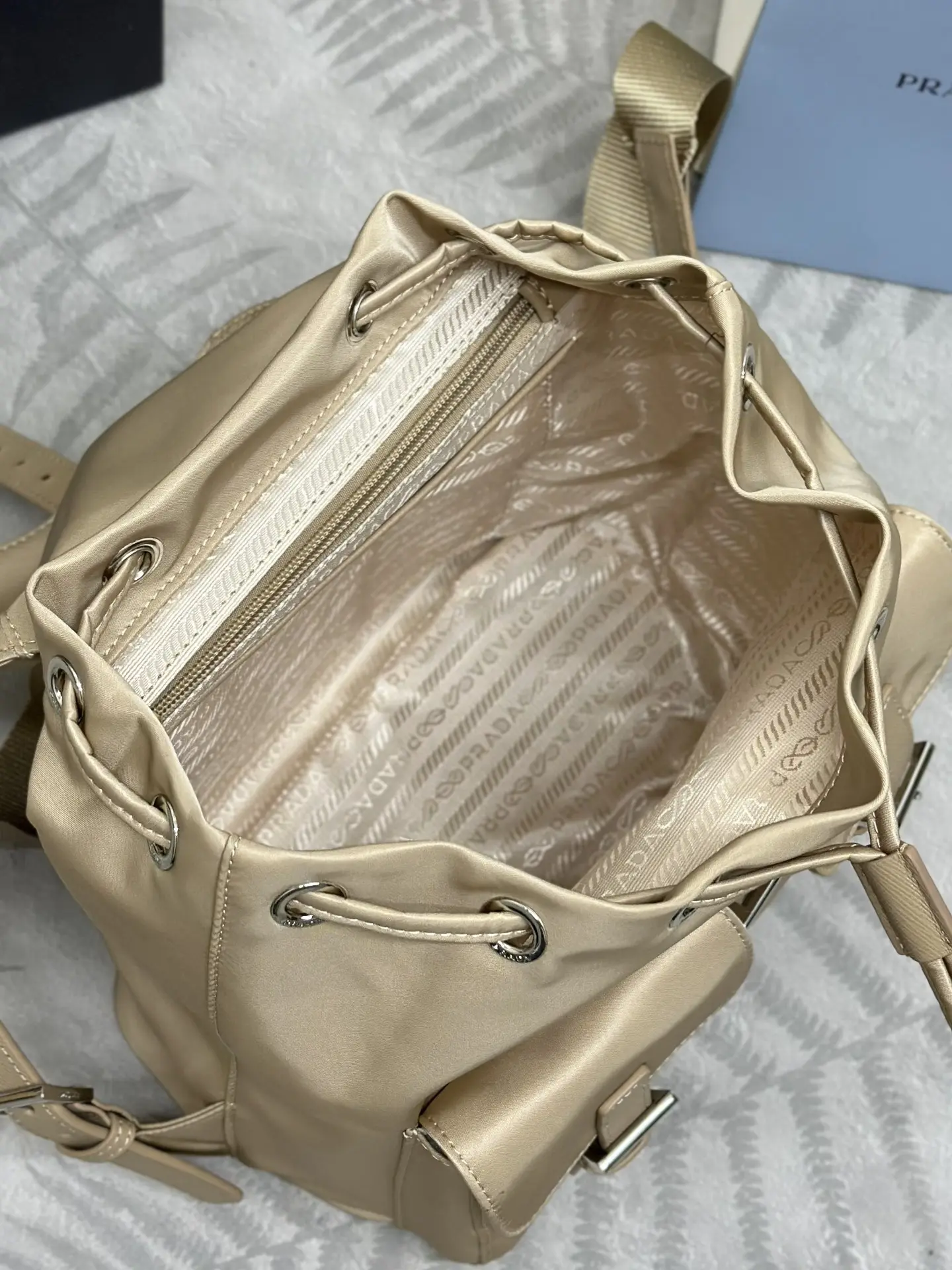Re-Nylon Small Backpack with Silver Hardware D73016266 — view 8
