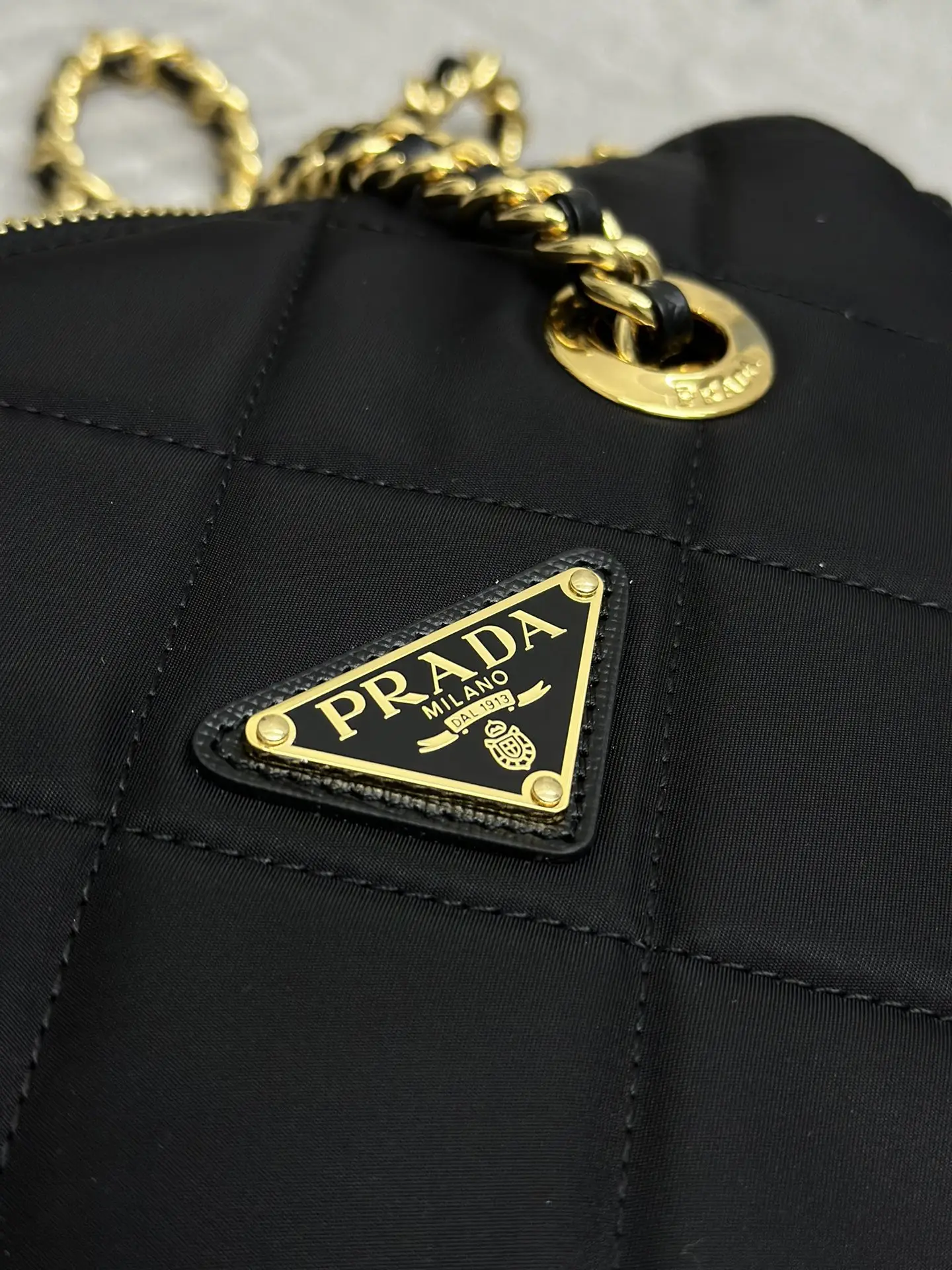 Prada Quilted Nylon Chain Shoulder Bag D74016269 — view 6