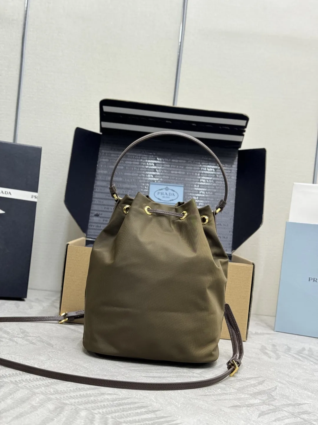 Prada Nylon Drawstring Bucket Bag D63016272 — view 2