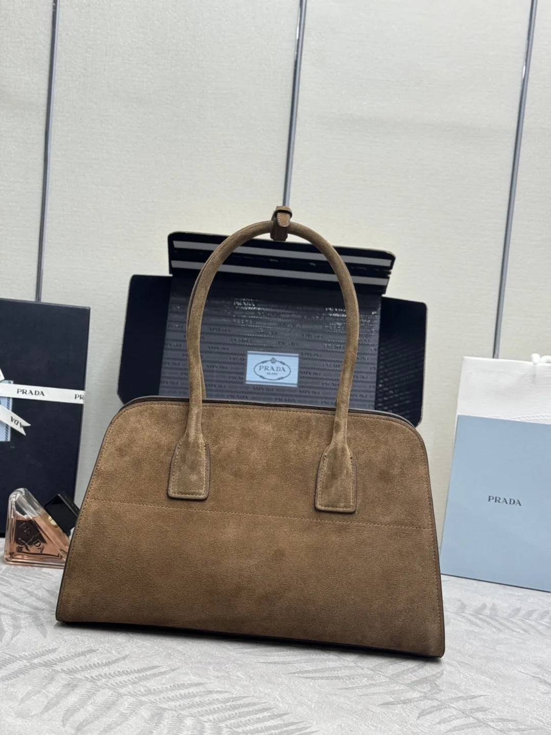 Suede Top-Handle Tote Bag D95016273 — view 2