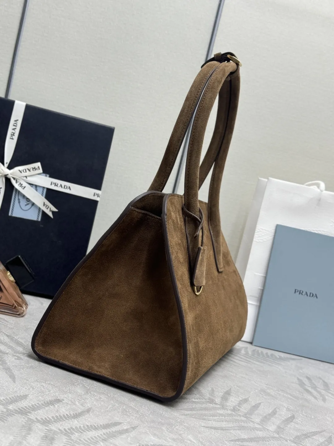 Suede Top-Handle Tote Bag D95016273 — view 4