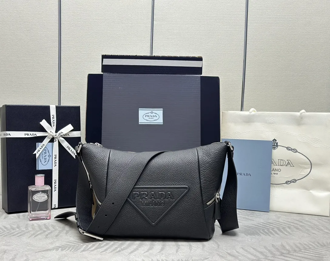 Prada Triangle Logo Leather Shoulder Bag D99016276