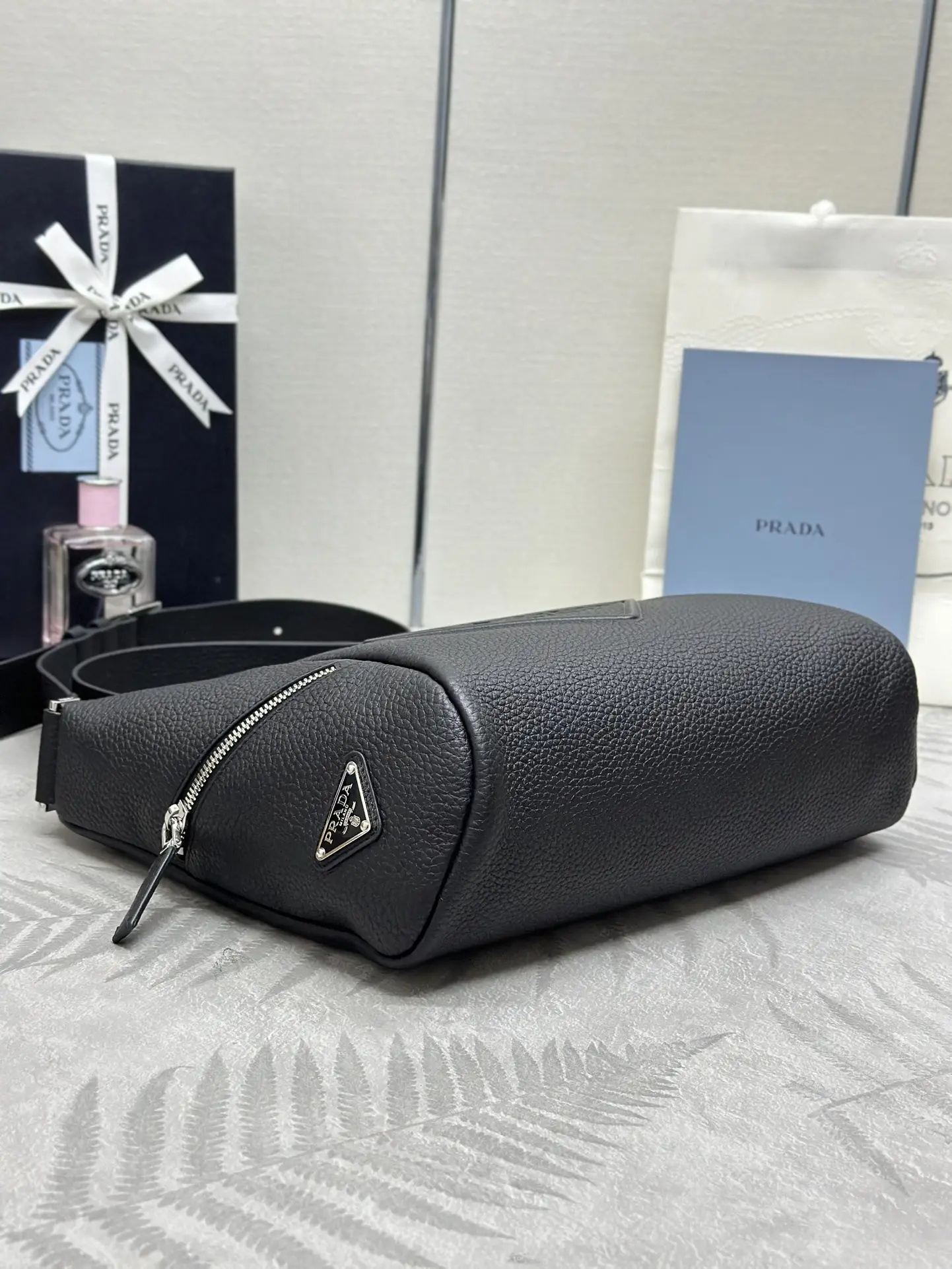 Prada Triangle Logo Leather Shoulder Bag D99016276 — view 5