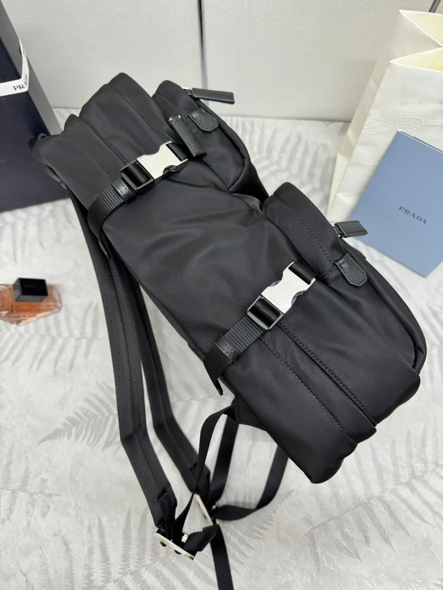 Prada Re-Nylon Multi-Pocket Backpack D93016281 — view 6