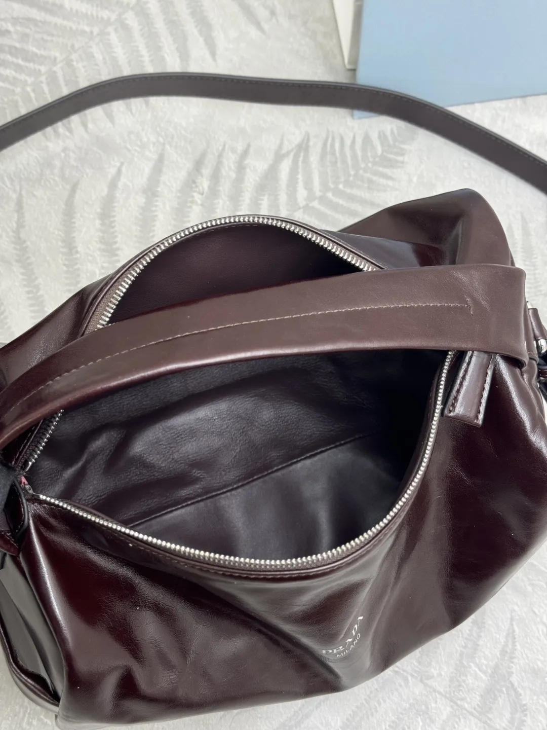 Prada Boston Waxed Leather Shoulder Bag D105016282 — view 8