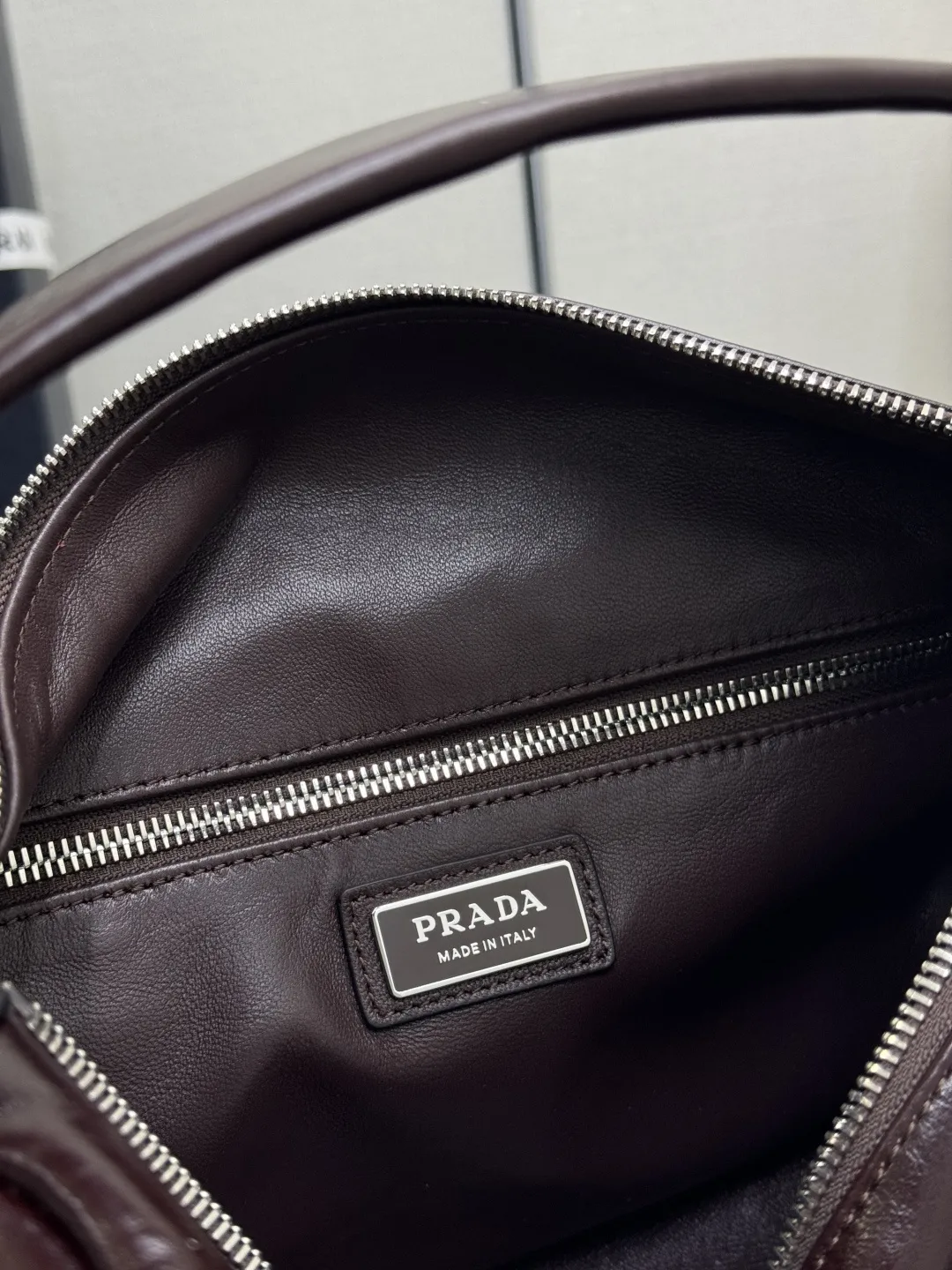 Prada Boston Waxed Leather Shoulder Bag D105016282 — view 9