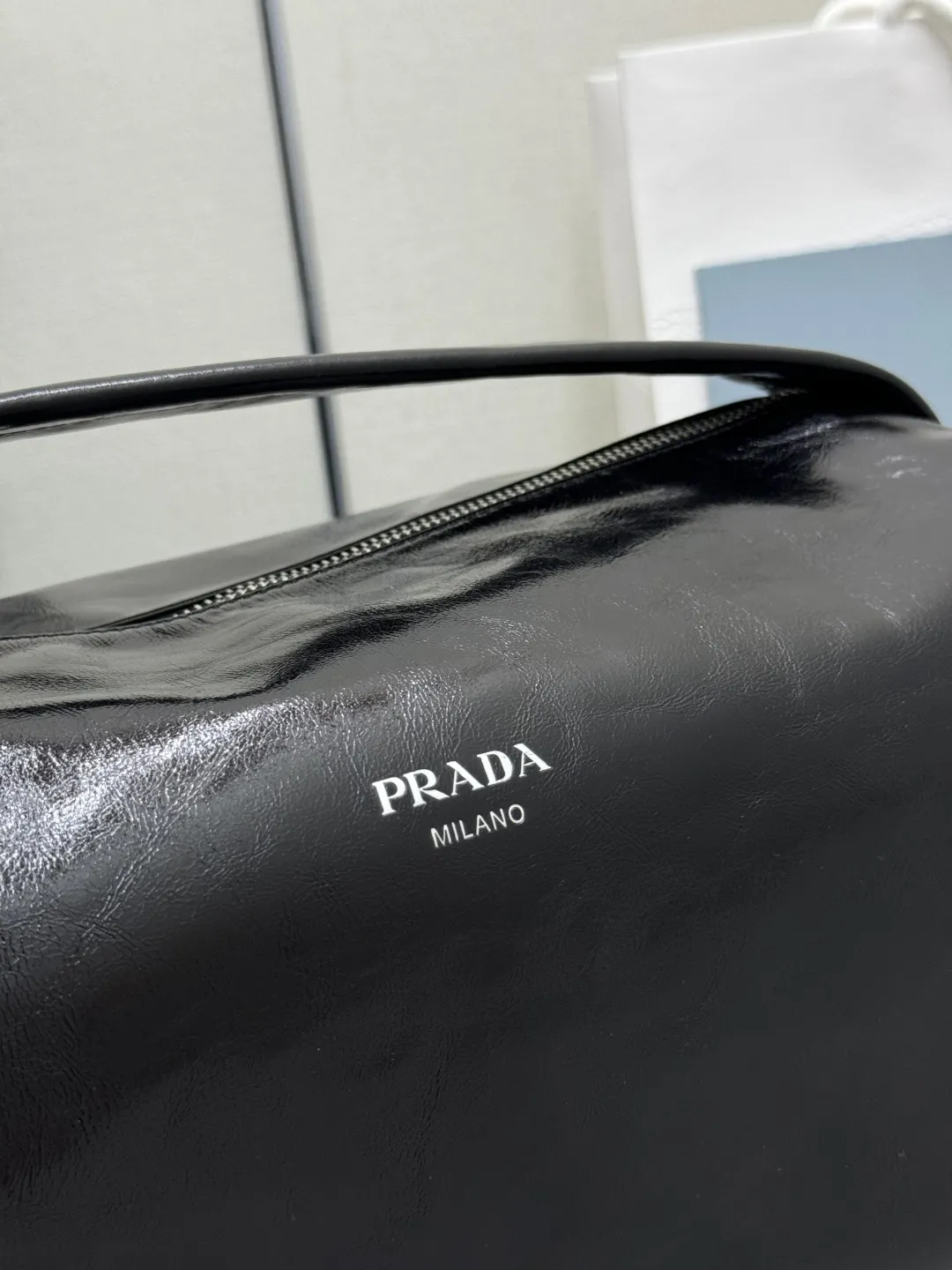 Prada Boston Waxed Leather Shoulder Bag D105016283 — view 8