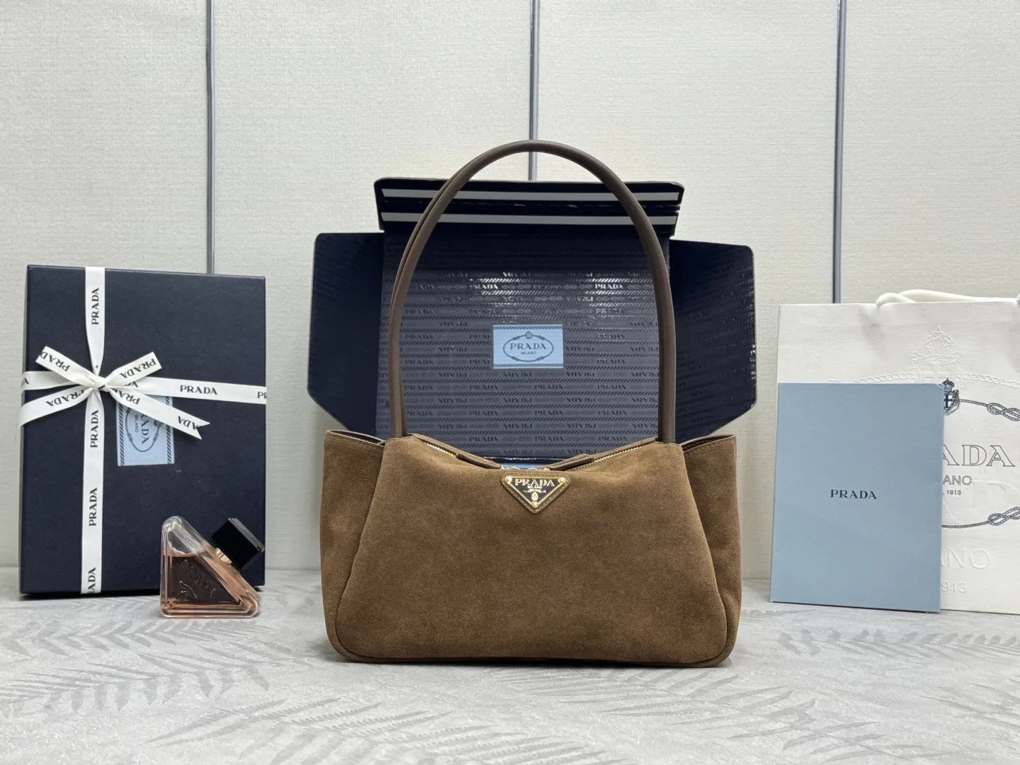 Prada Suede Shoulder Bag 1BA444 D88016287