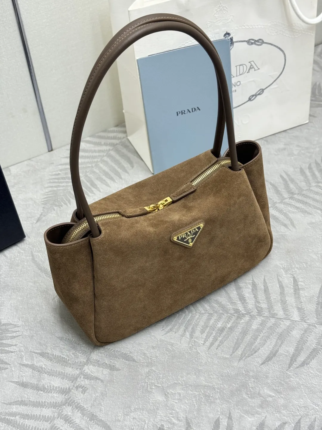 Prada Suede Shoulder Bag 1BA444 D88016287 — view 3