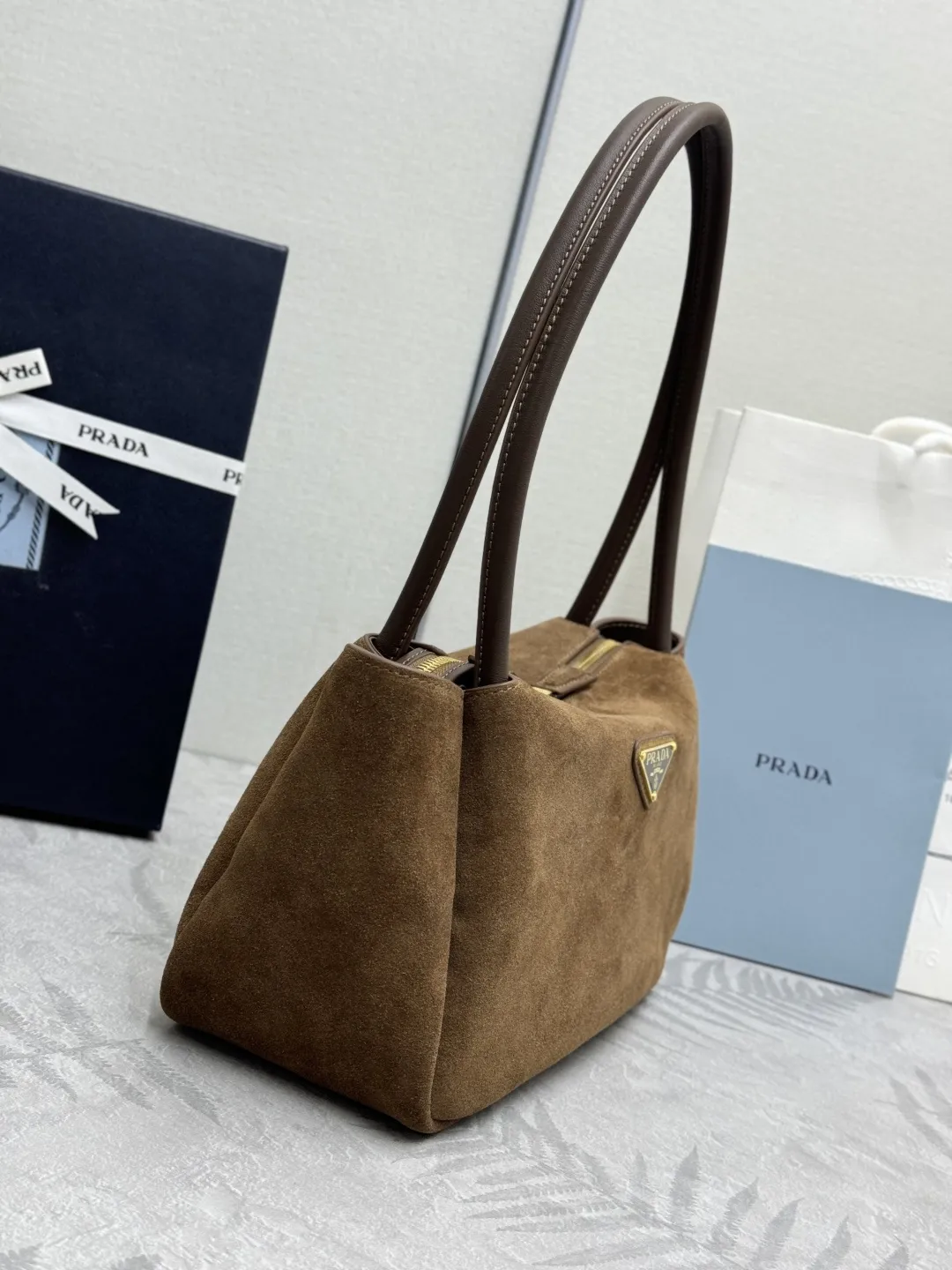 Prada Suede Shoulder Bag 1BA444 D88016287 — view 4