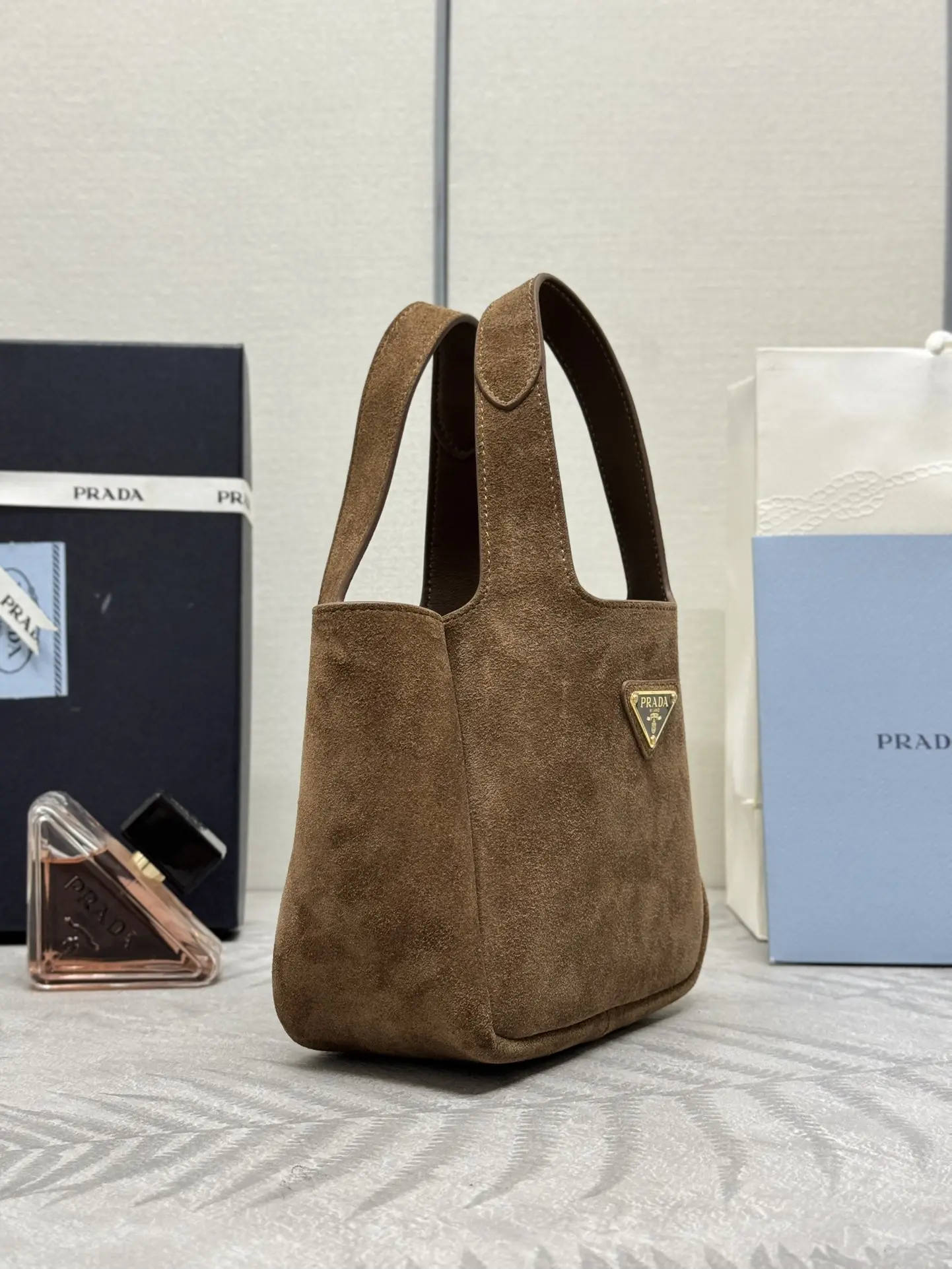 Prada Mini Suede Tote Bag D82016524 — view 3