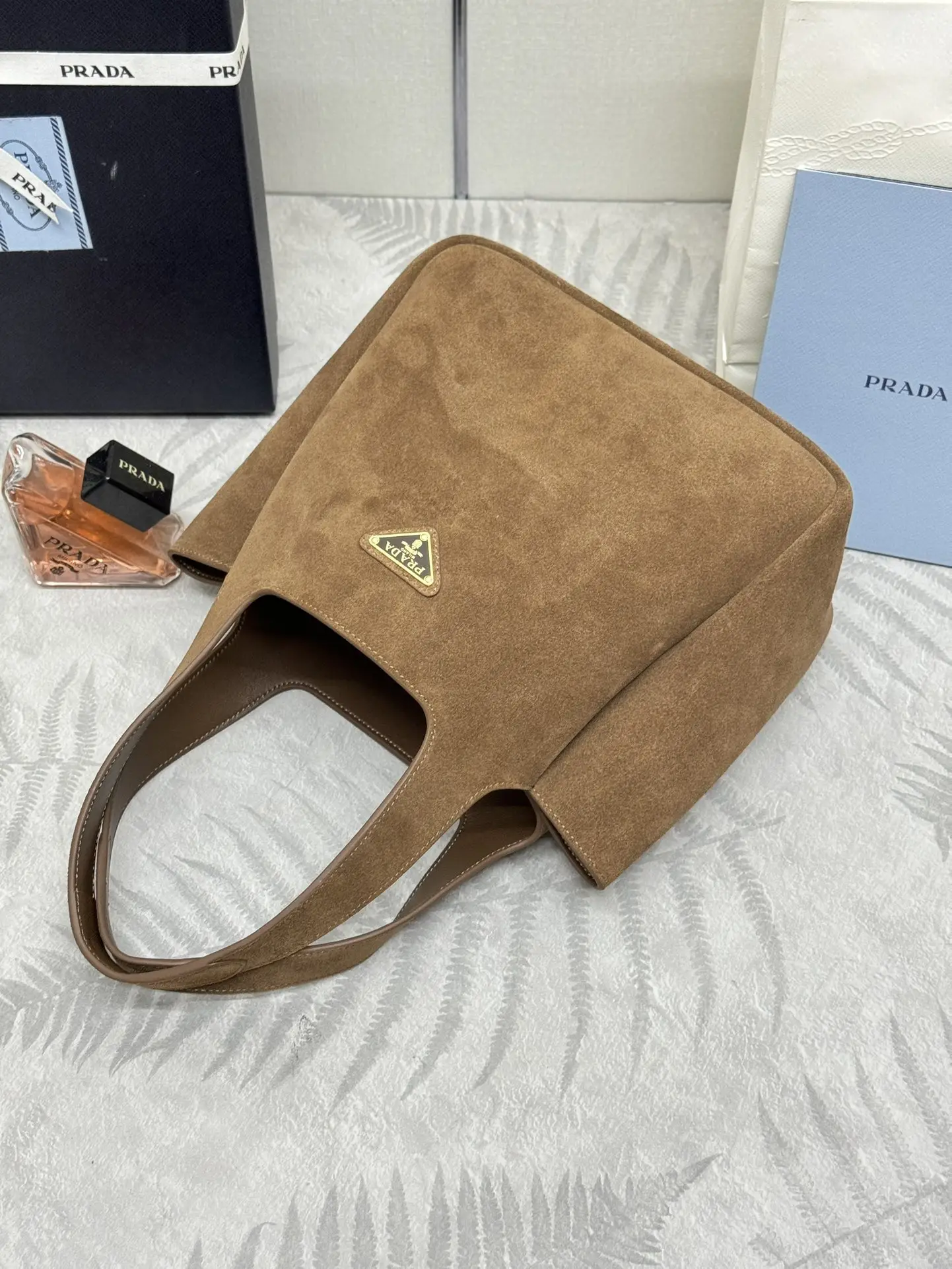 Suede Bucket Bag with Lambskin Lining D90016288 — view 6
