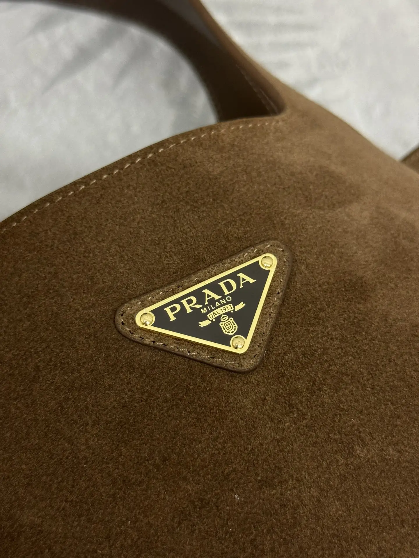 Suede Bucket Bag with Lambskin Lining D90016288 — view 7
