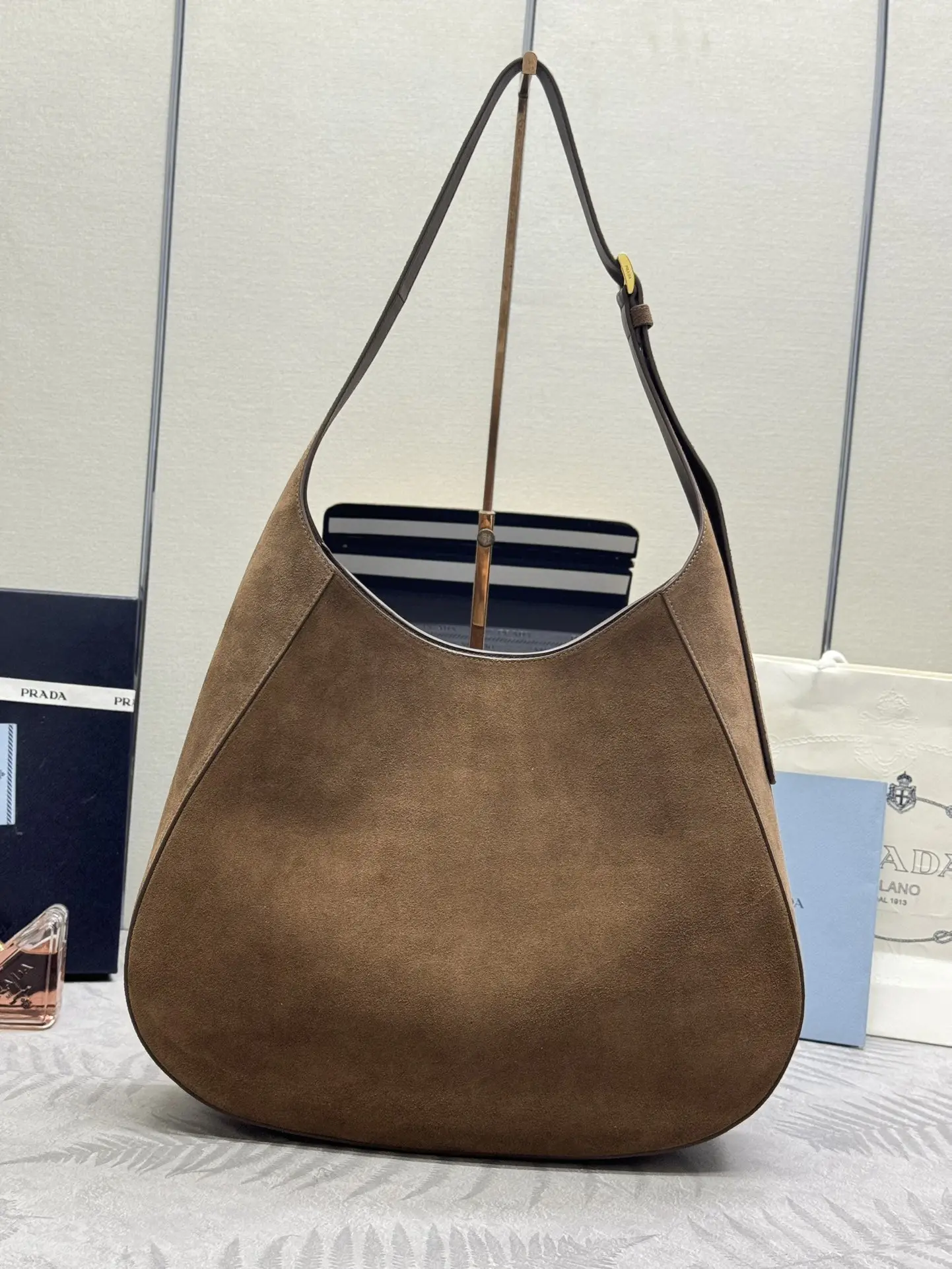 Prada Cleo Suede Shoulder Bag D100016289 — view 2