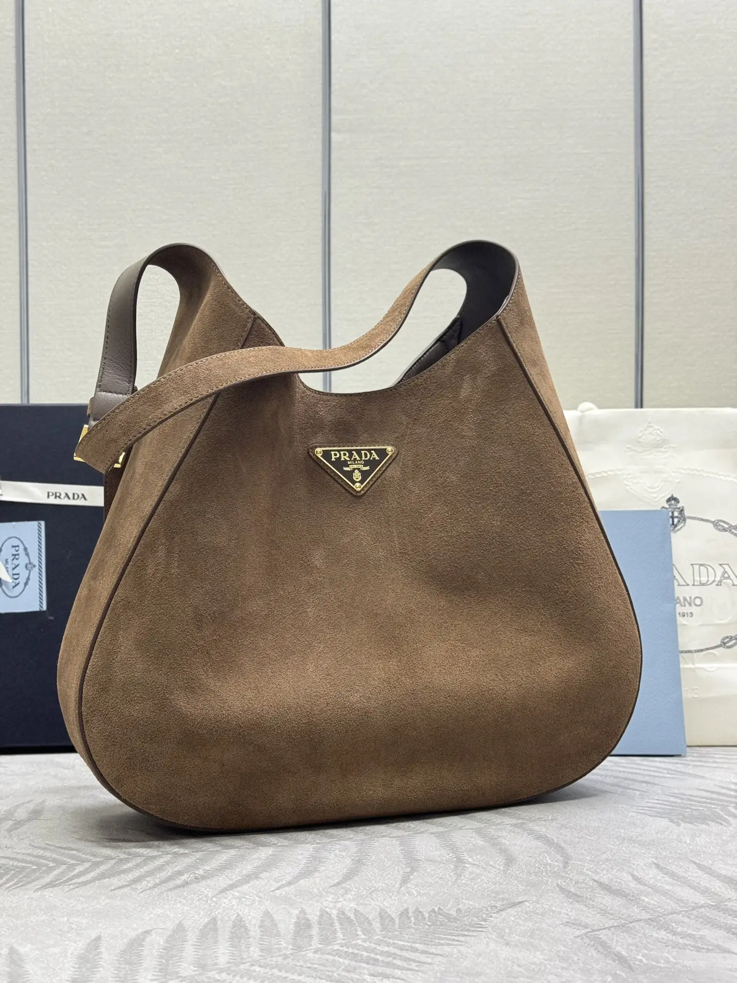 Prada Cleo Suede Shoulder Bag D100016289 — view 3