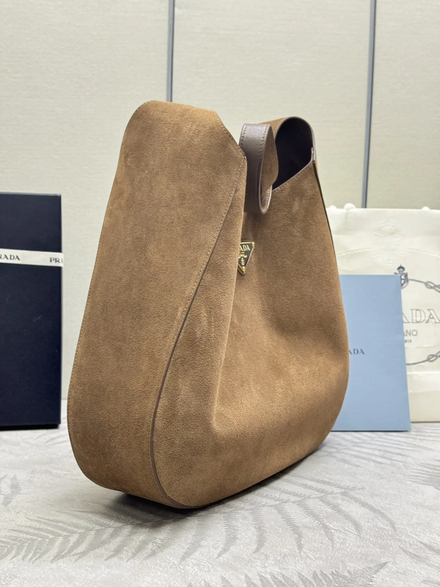Prada Cleo Suede Shoulder Bag D100016289 — view 4