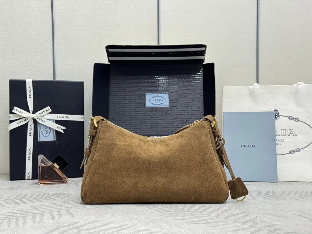 Prada Aimee Suede Hobo Shoulder Bag D88016292 — view 2