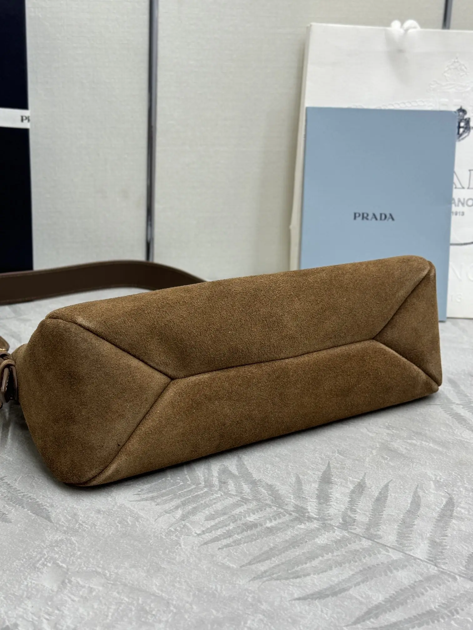 Prada Aimee Suede Hobo Shoulder Bag D88016292 — view 6