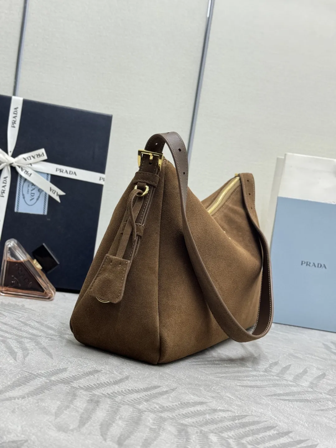 Aimee Suede Hobo Shoulder Bag D98016293 — view 3