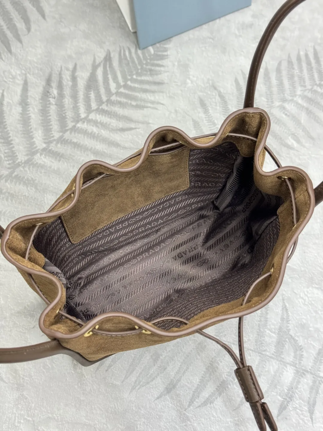 Suede Drawstring Bucket Bag D85016298 — view 8