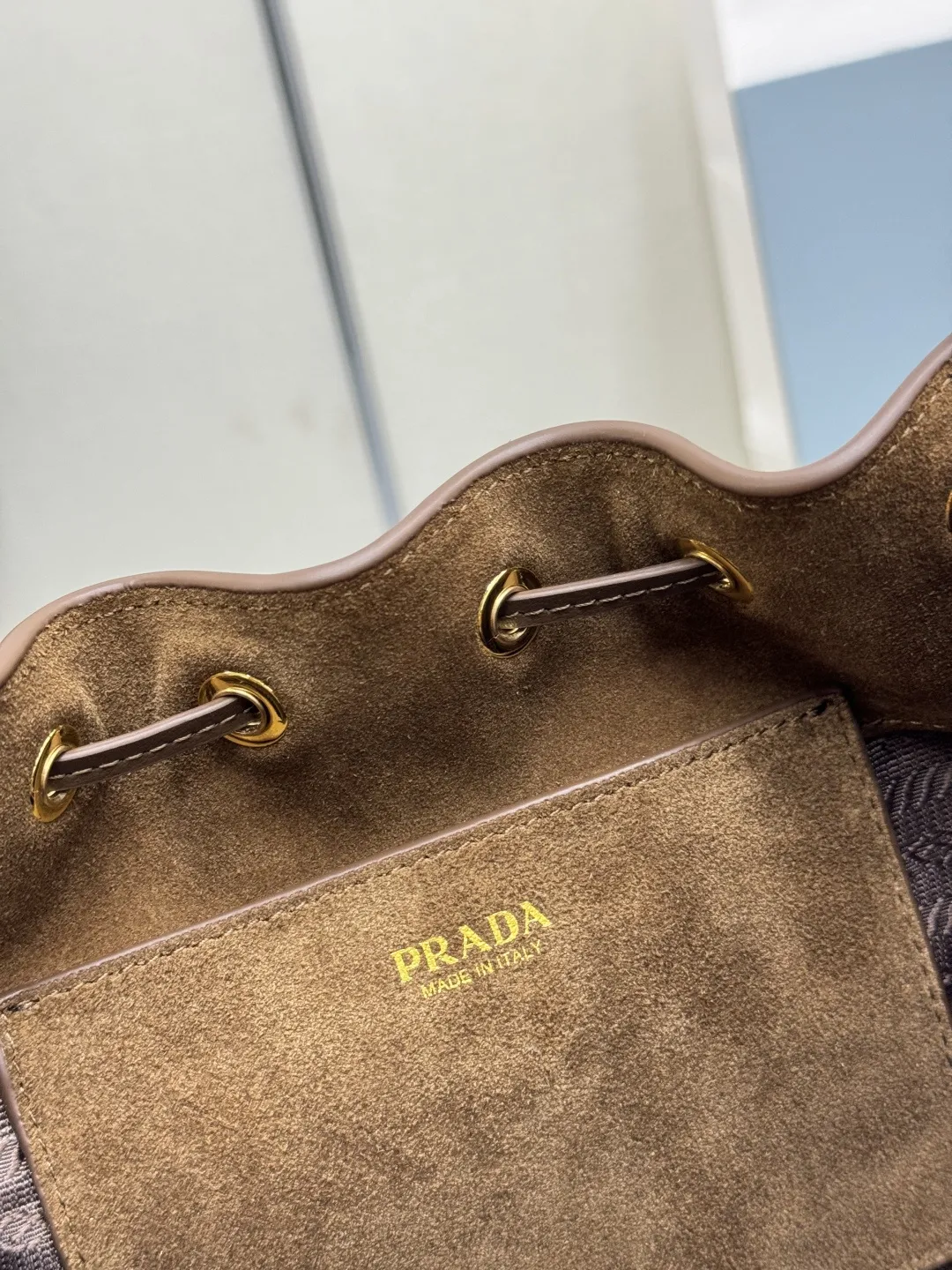 Suede Drawstring Bucket Bag D85016298 — view 9