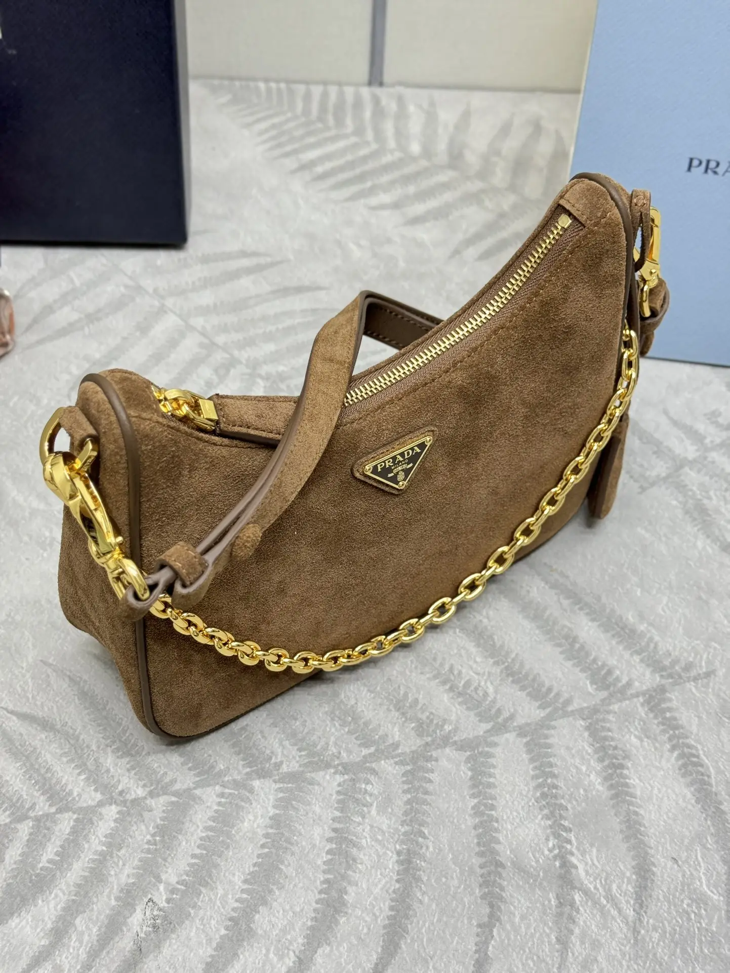 Suede Hobo Shoulder Bag 1BC204 D78016301 — view 4