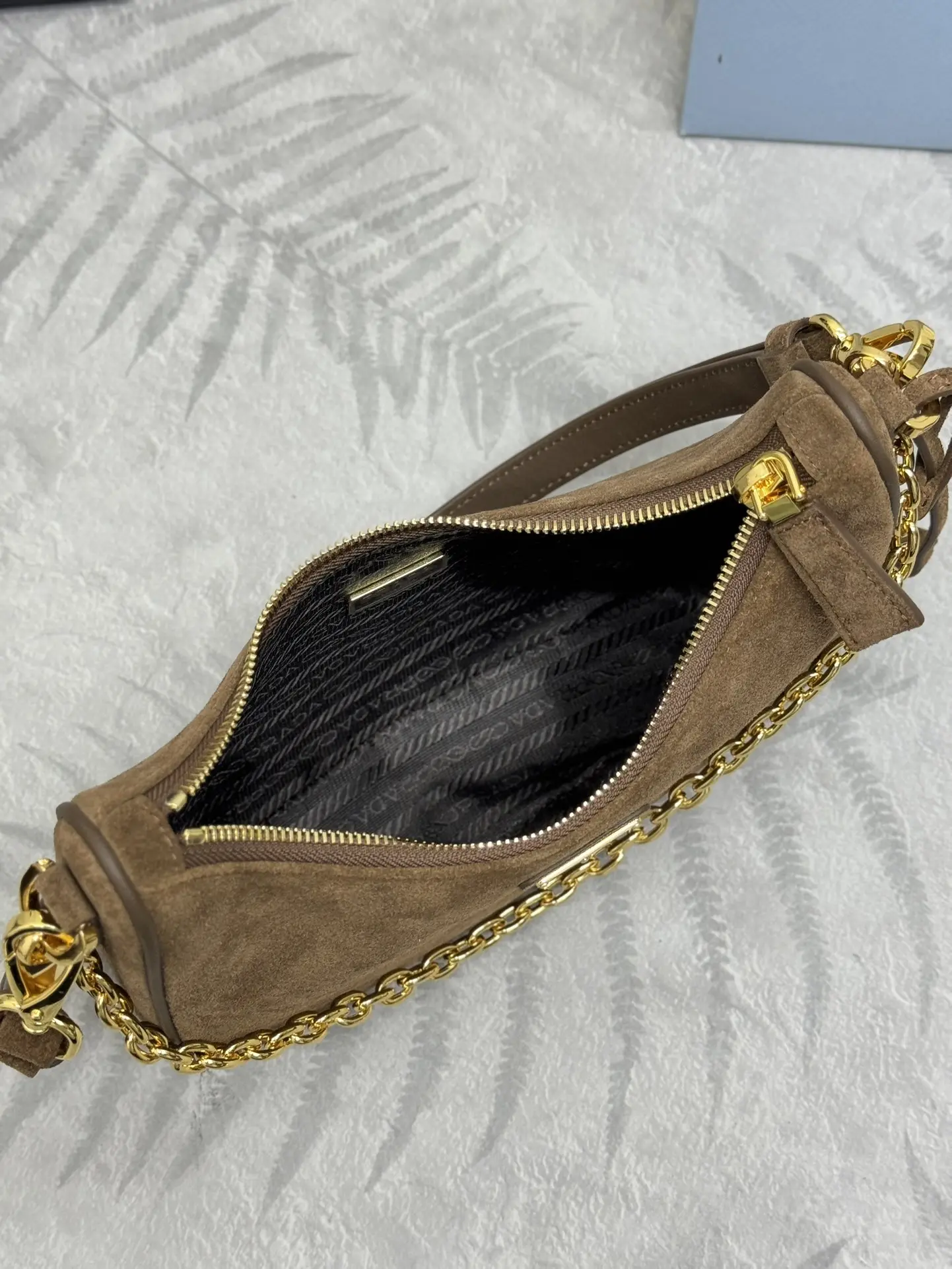 Suede Hobo Shoulder Bag 1BC204 D78016301 — view 8