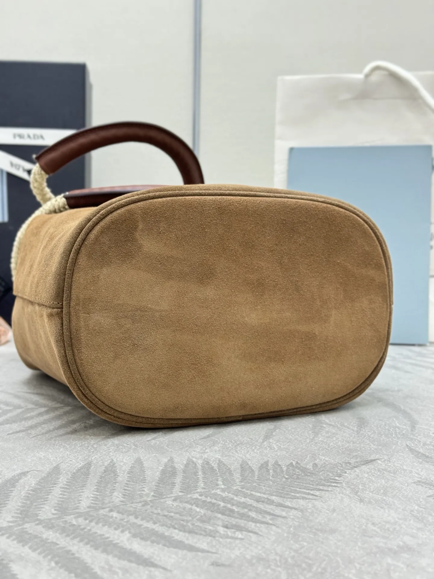 Suede Re-Nylon Bucket Bag D78016302 — view 5